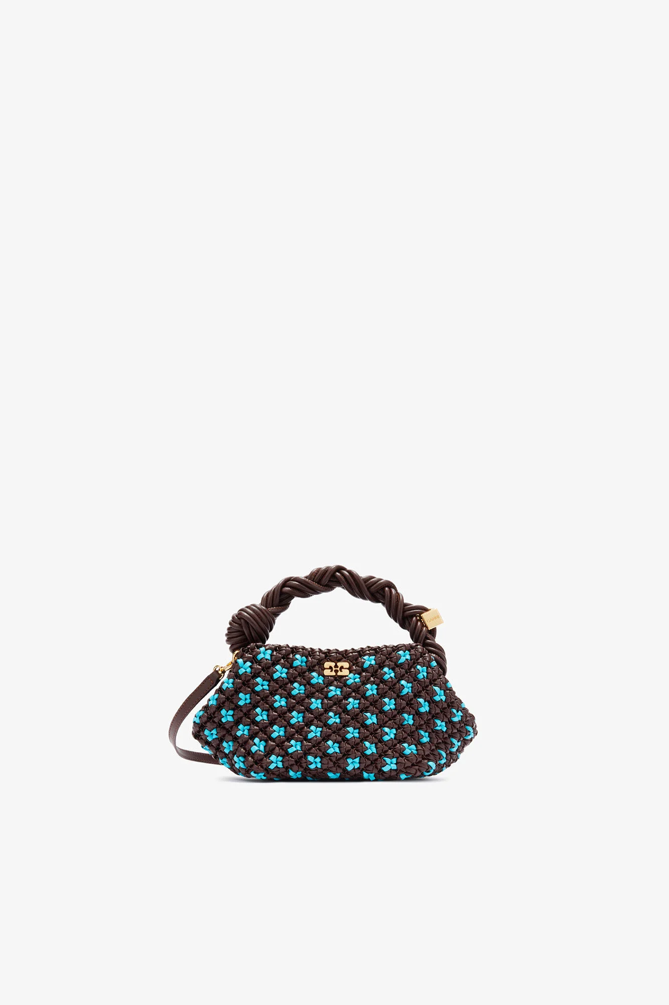 MINI BOU BAG IN BRAIDED BROWN - 1