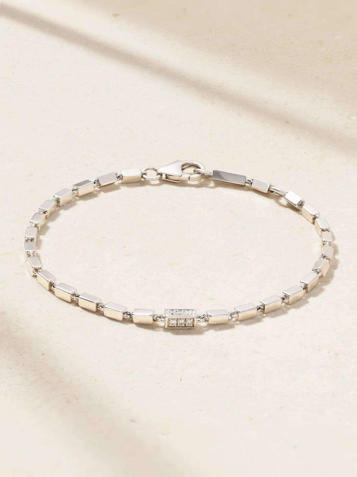 Block Chain 18-karat White Gold Diamond Bracelet - 1