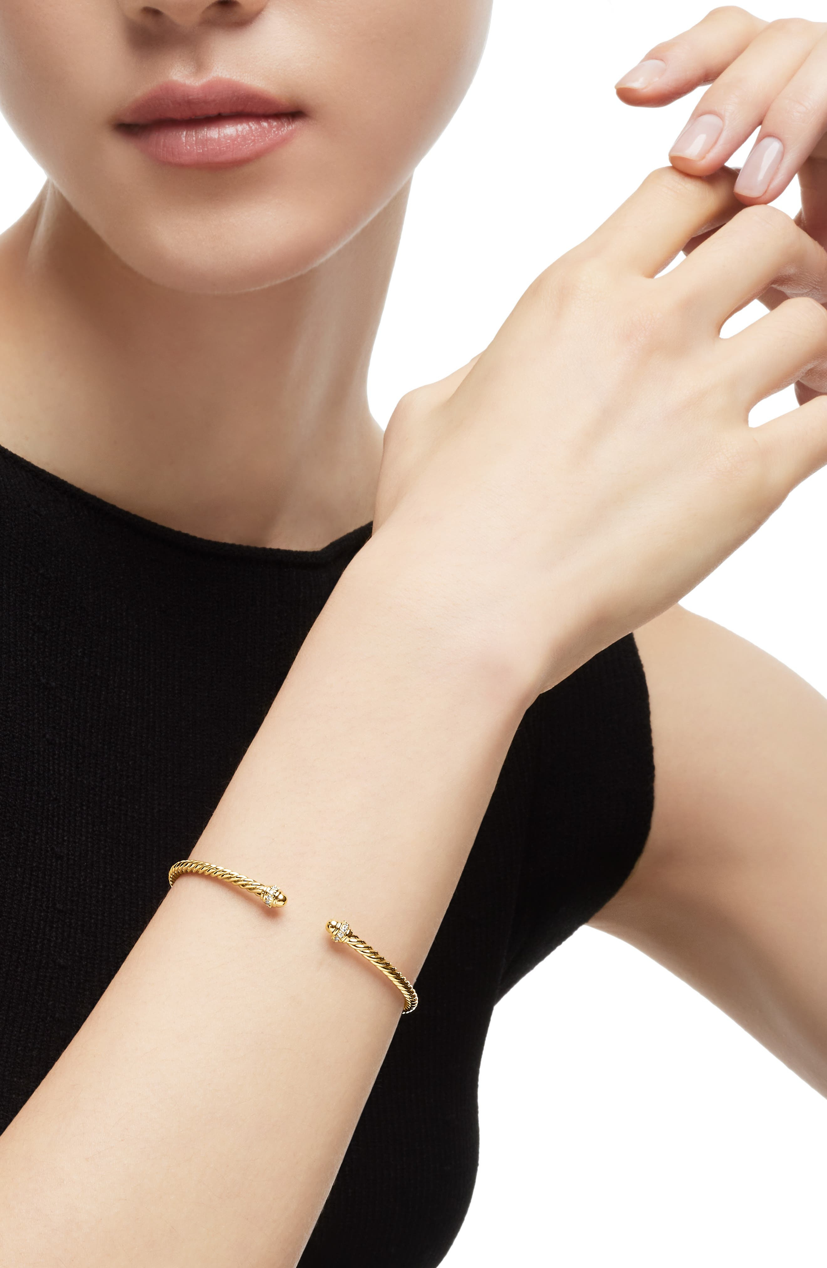 David Yurman Cablespira® 18K Yellow Gold & Pavè Diamond Bracelet, 3mm at Nordstrom - 6