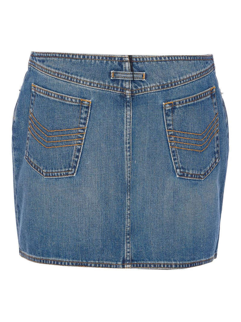 Jean Paul Gaultier zip-detail denim mini skirt outlook