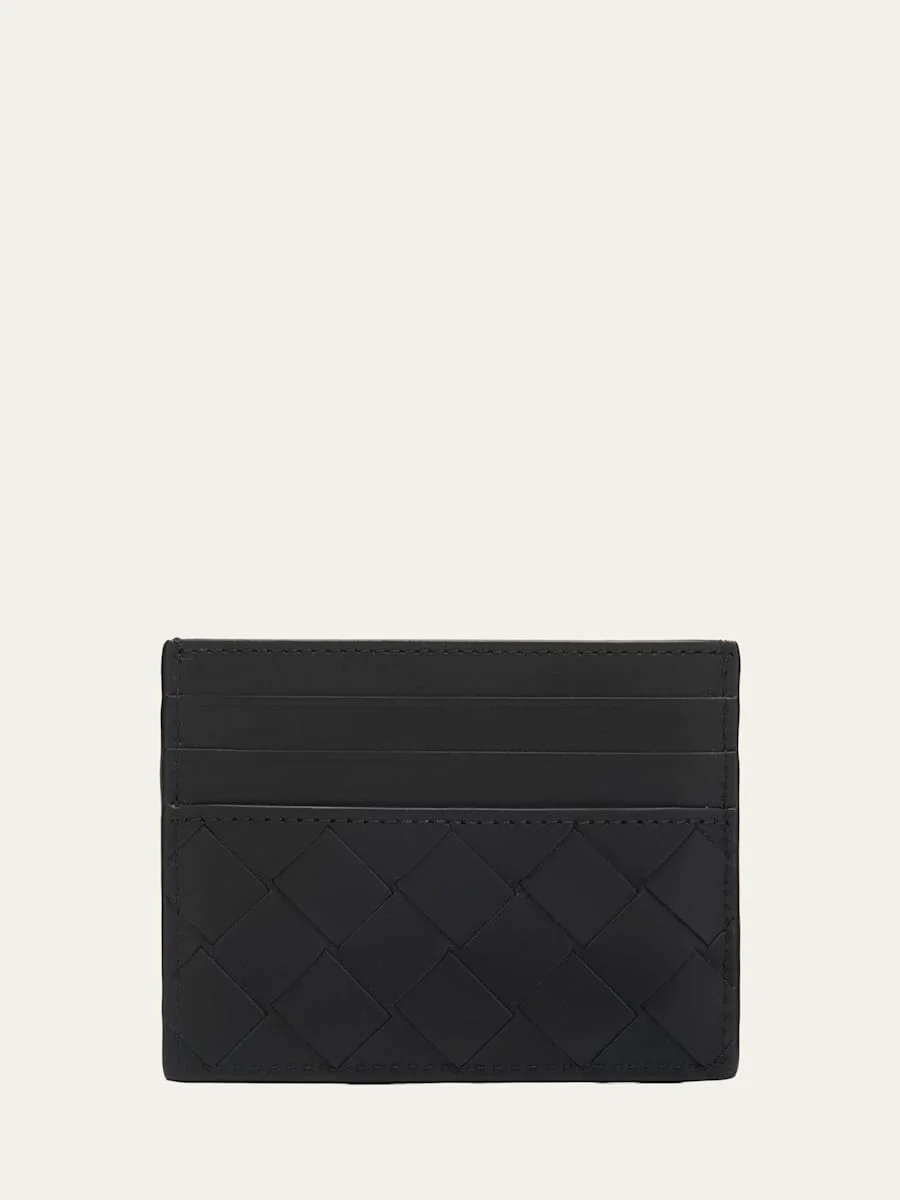 Men's Intrecciato Leather Card Holder - 1