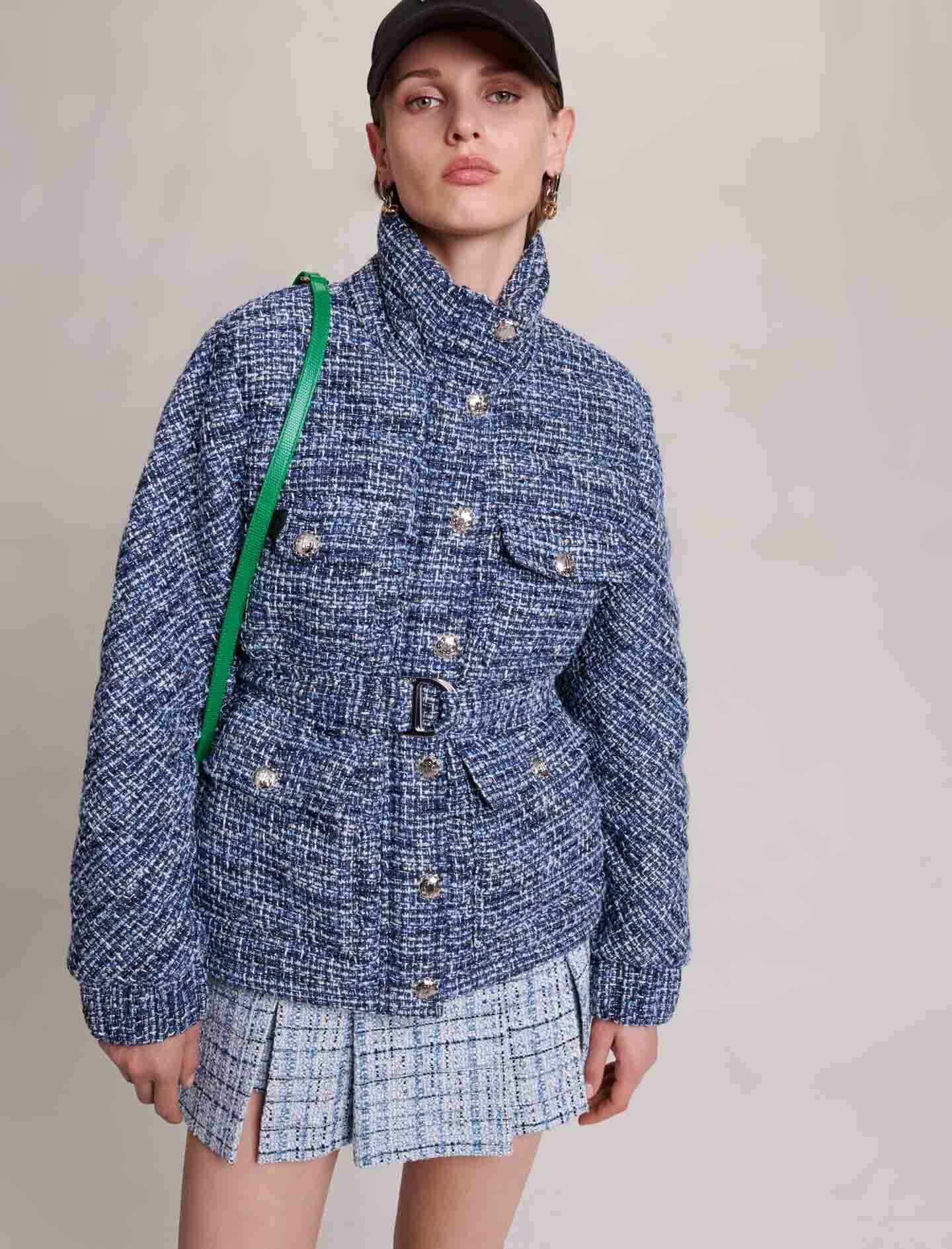 Quilted tweed puffer jacket - 6