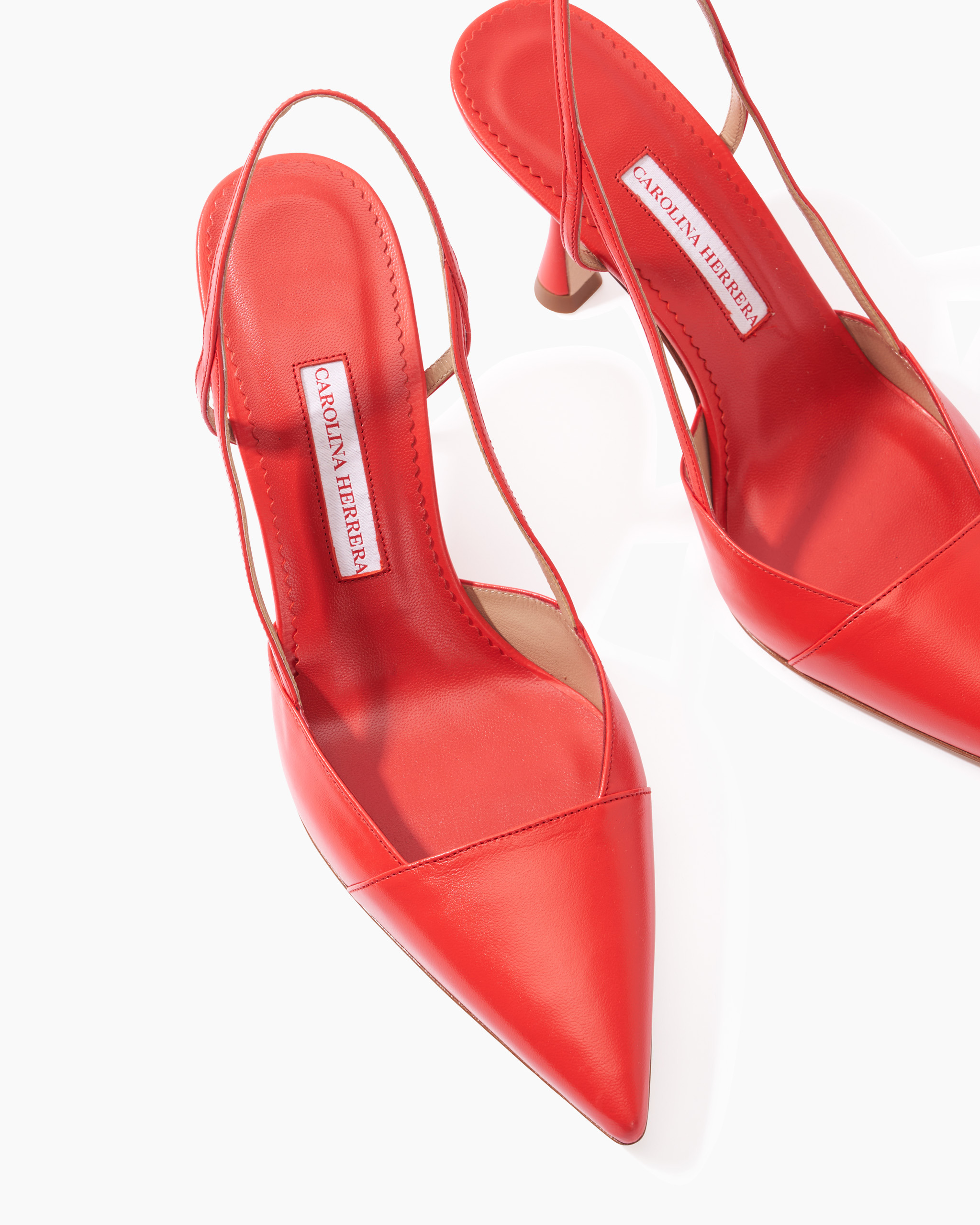Leather Slingback Heels - 5