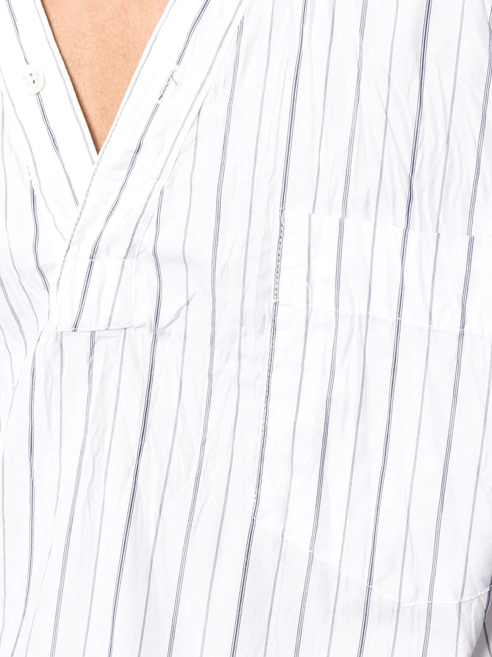 V-neck vertical-stripe shirt - 5