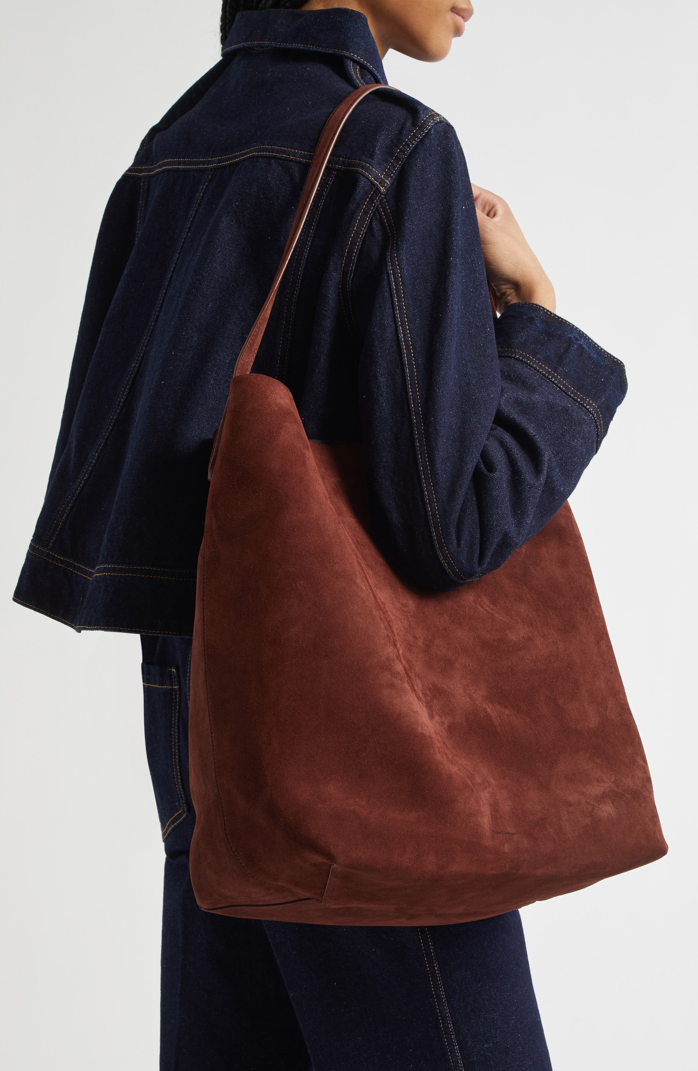 Mansur Gavriel Maxi Everyday Cabas Suede Hobo Bag in Chocolate at Nordstrom - 2