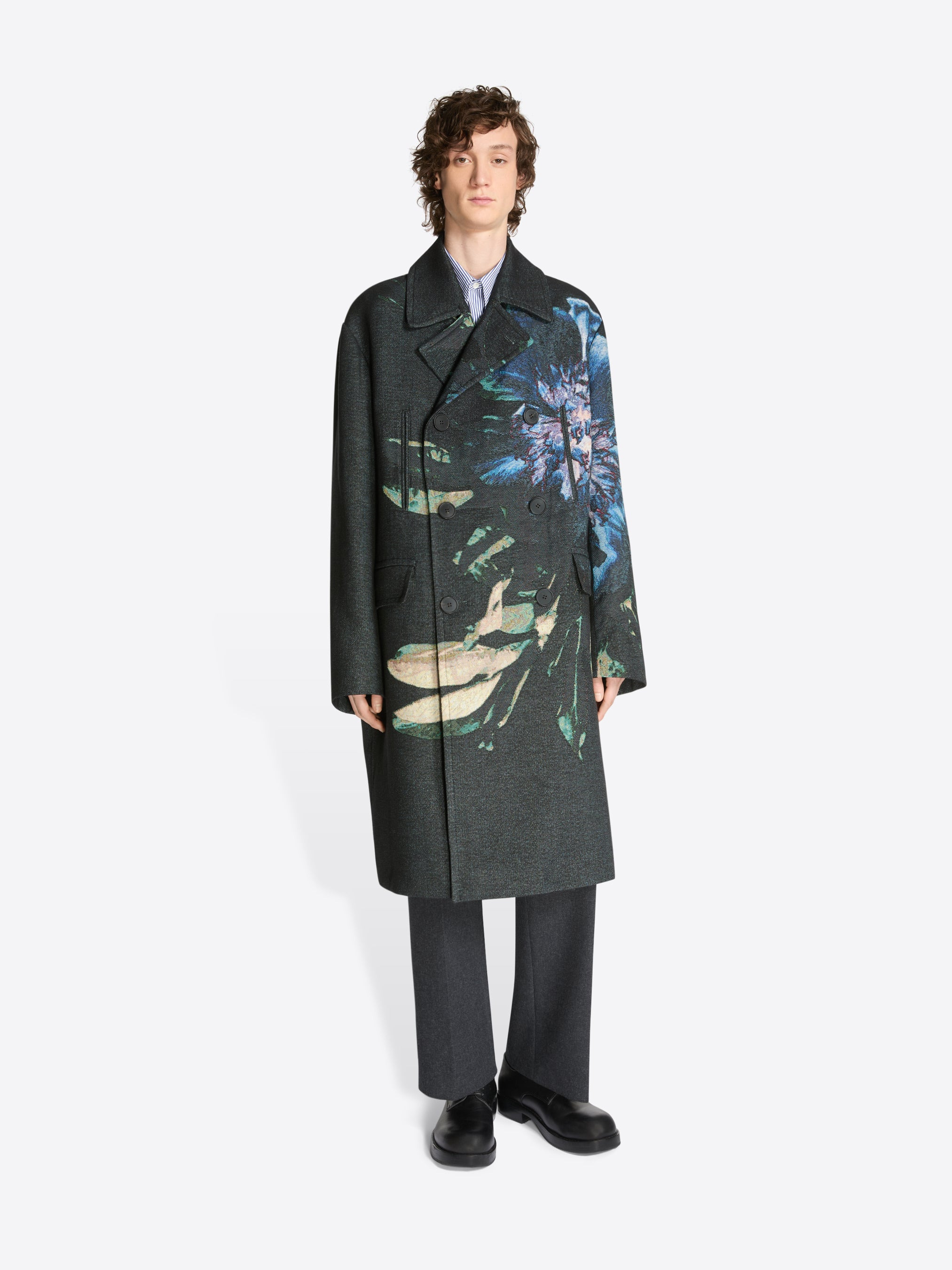 JACQUARD CABAN COAT - 2