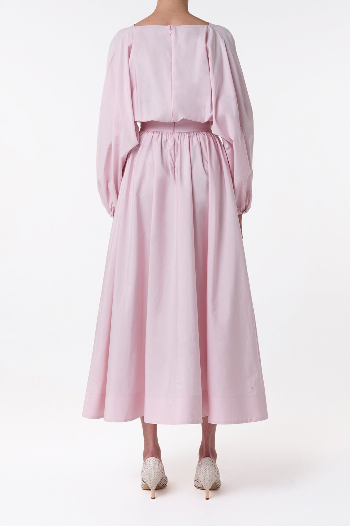 Ahmose Maxi Dress in Pale Blush Sea Island Cotton Poplin - 4