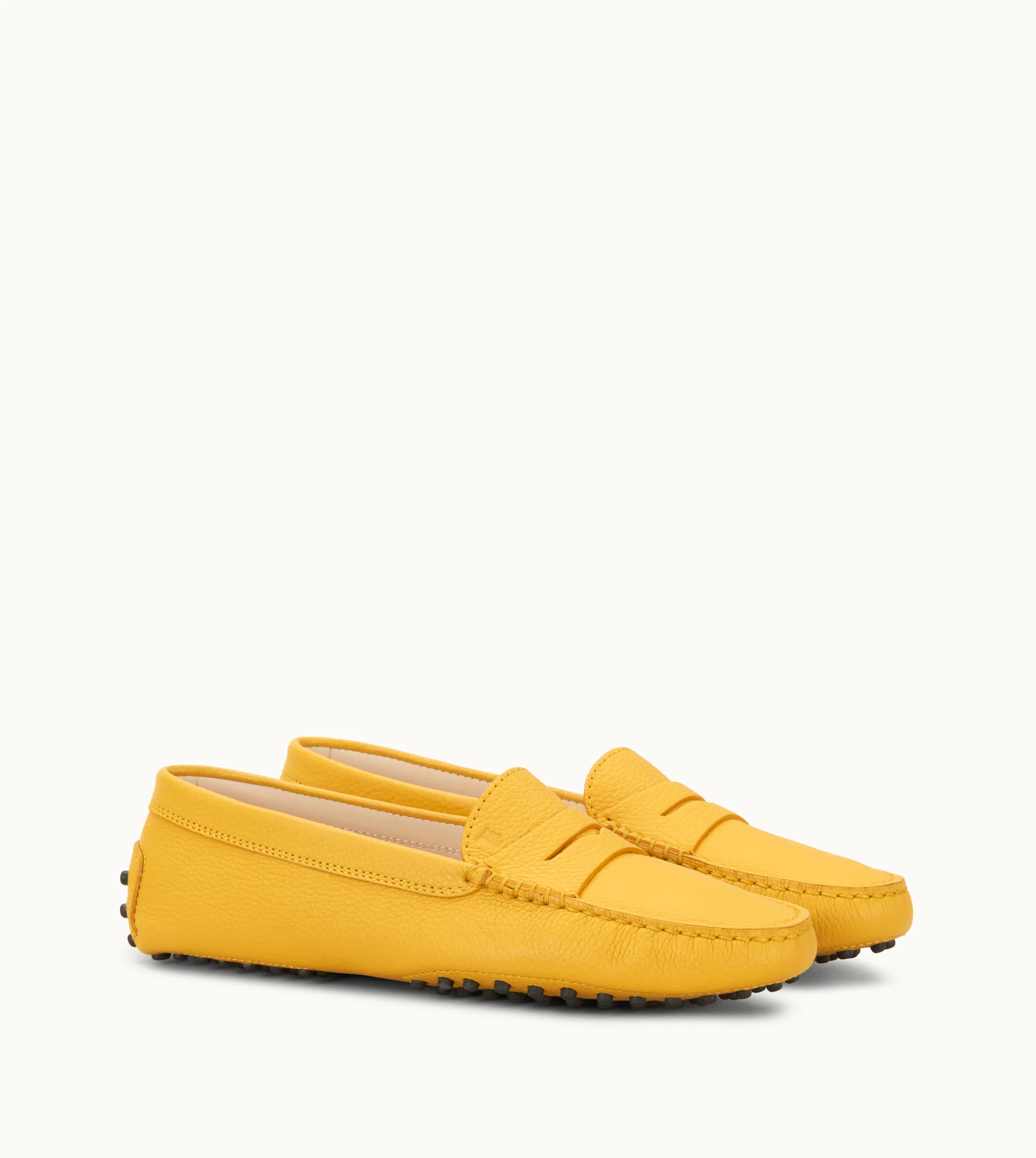 GOMMINO DRIVING SHOES IN LEATHER - YELLOW - 5