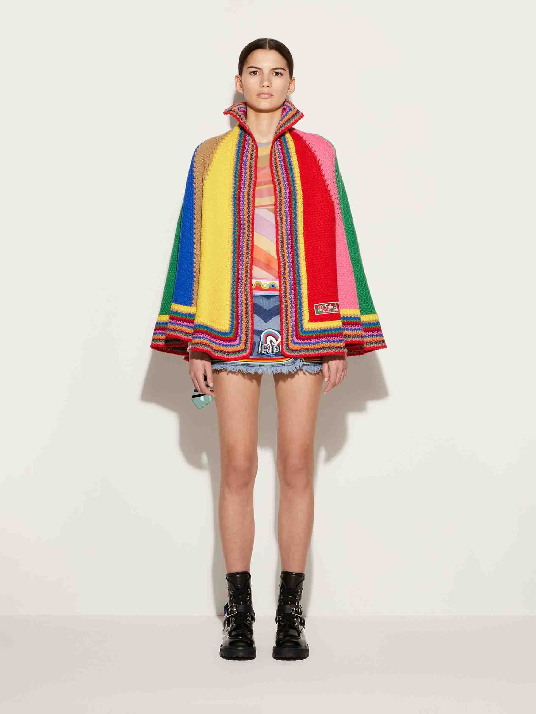 MULTICOLOR CAPE COAT - 2