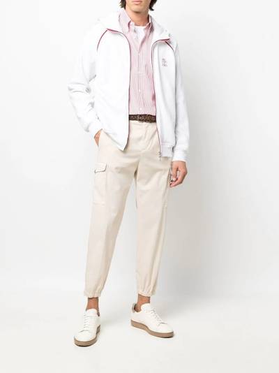 Brunello Cucinelli pressed-creased multi-pocket straight-leg trousers outlook