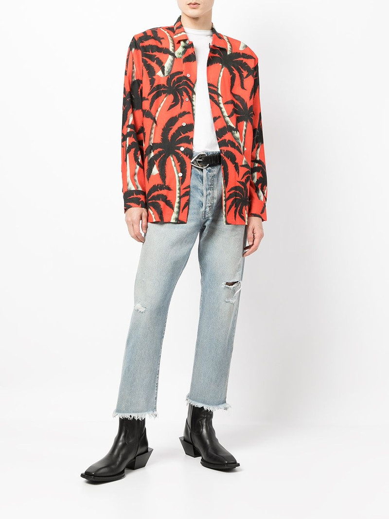 ENDLESS JOY Palm tree-print tencel shirt outlook