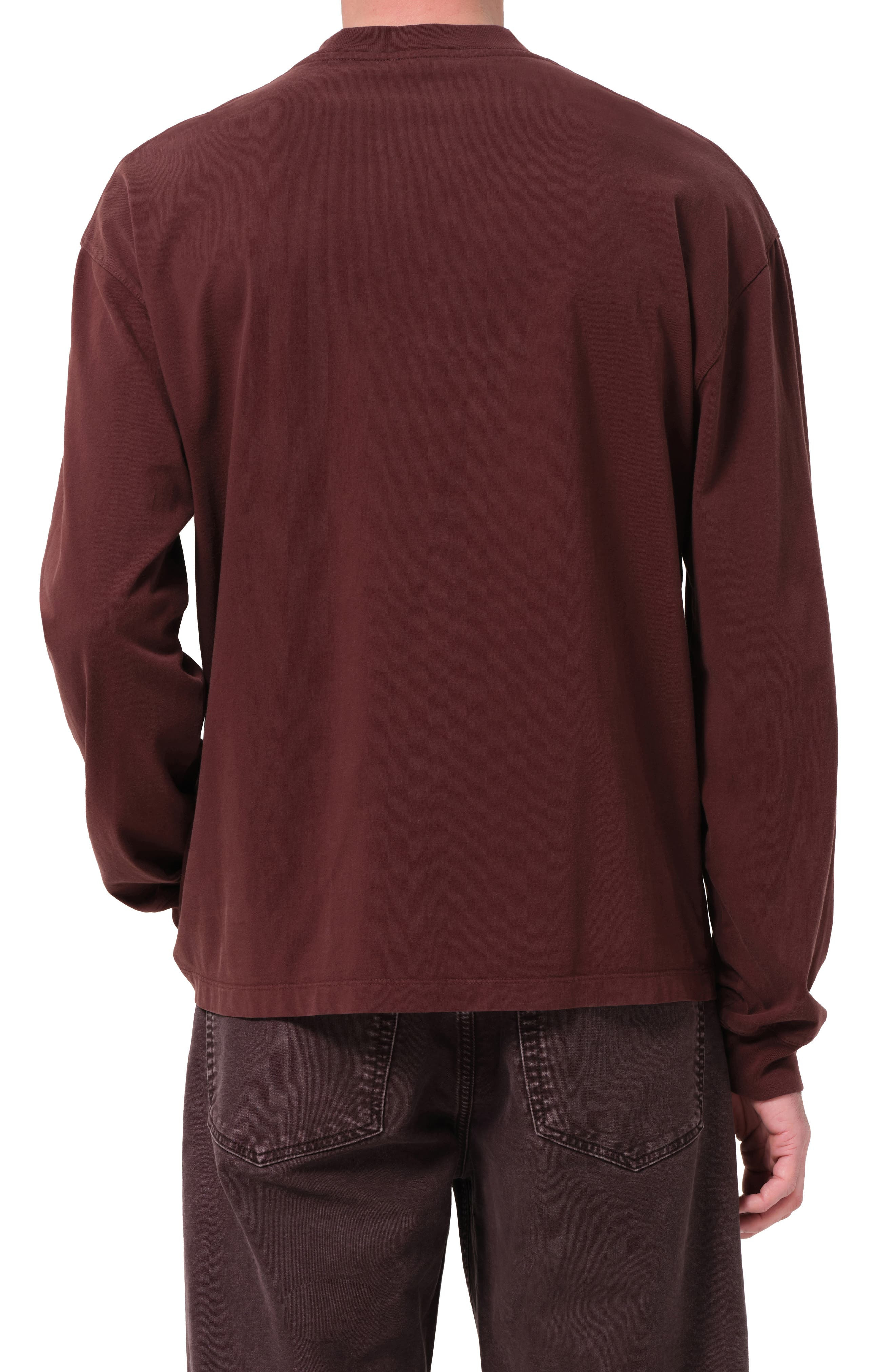 AGOLDE Asha Long Sleeve Cotton T-Shirt in Bitter Root Dark at Nordstrom - 2