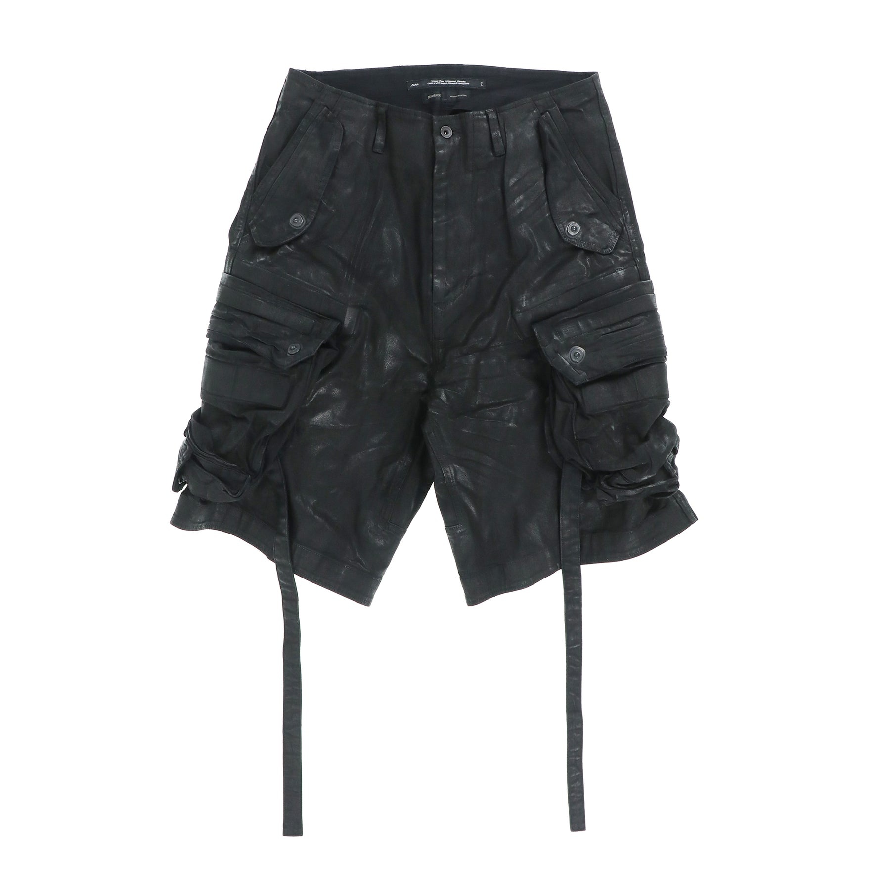 GASMASK DENIM CARGO SHORTS / BLK - 1