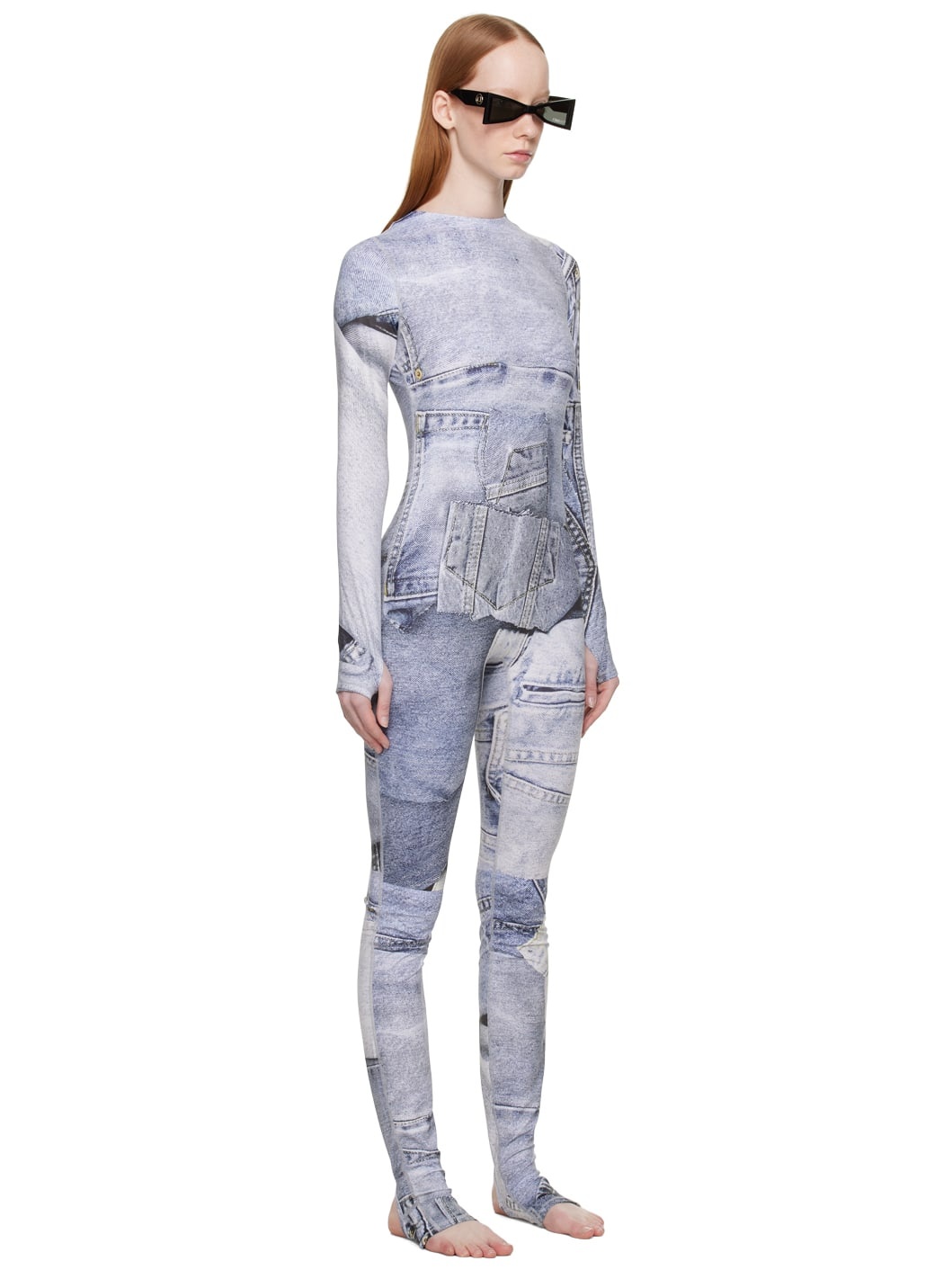 Blue Printed Bodysuit - 4