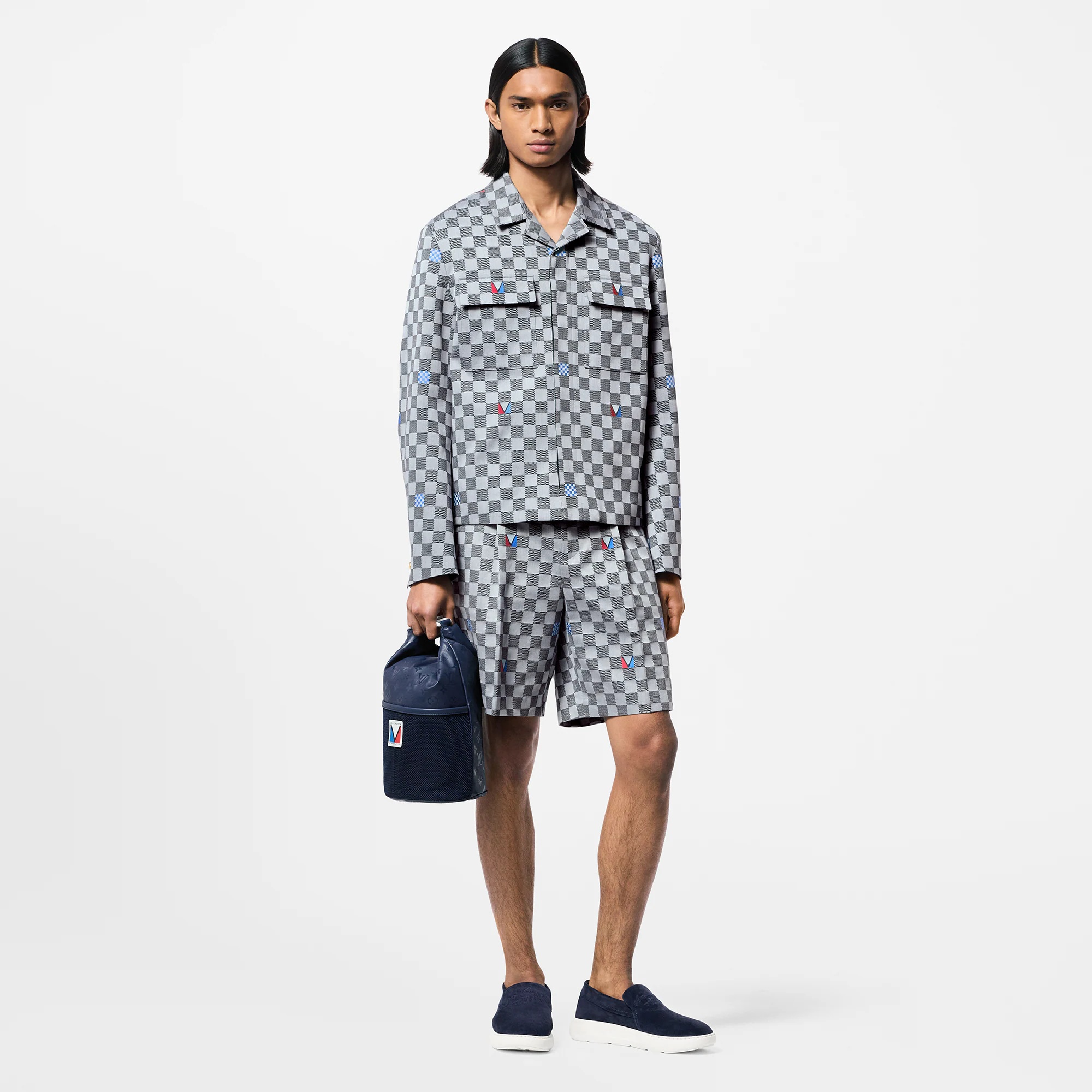 Damier Cotton Tailored Shorts - 3