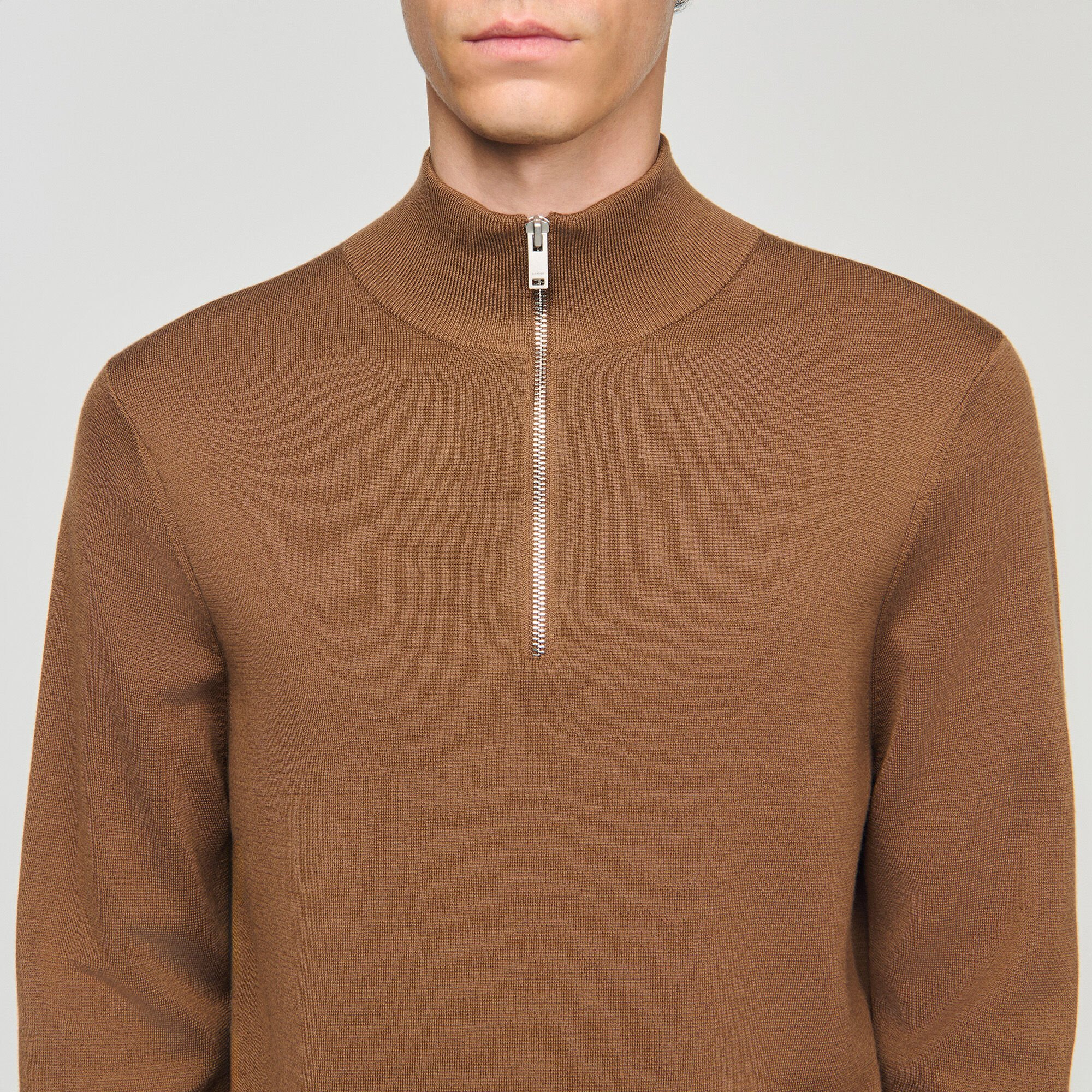 WOOL SWEATER WITH ZIP COLLAR - 3