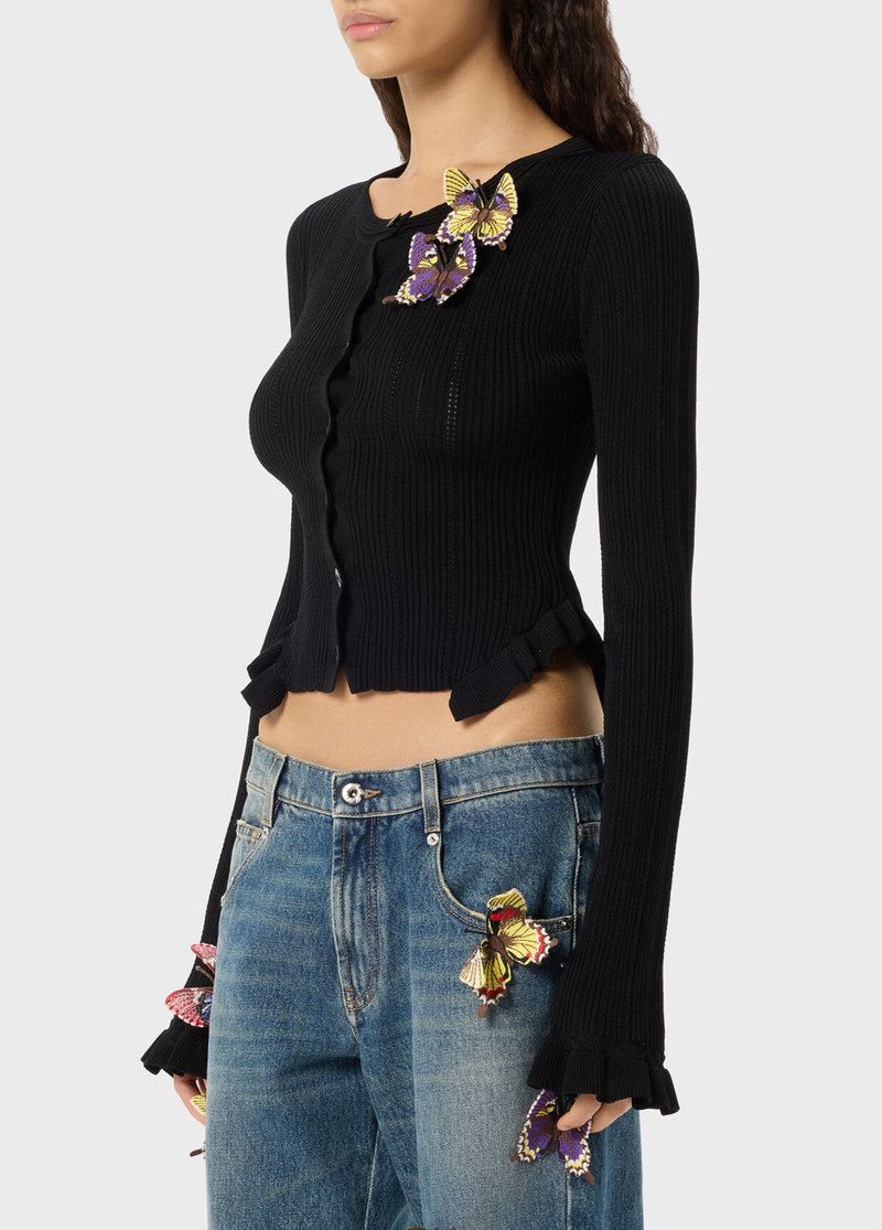 RIBBED CARDIGAN WITH BUTTERFLIES 4