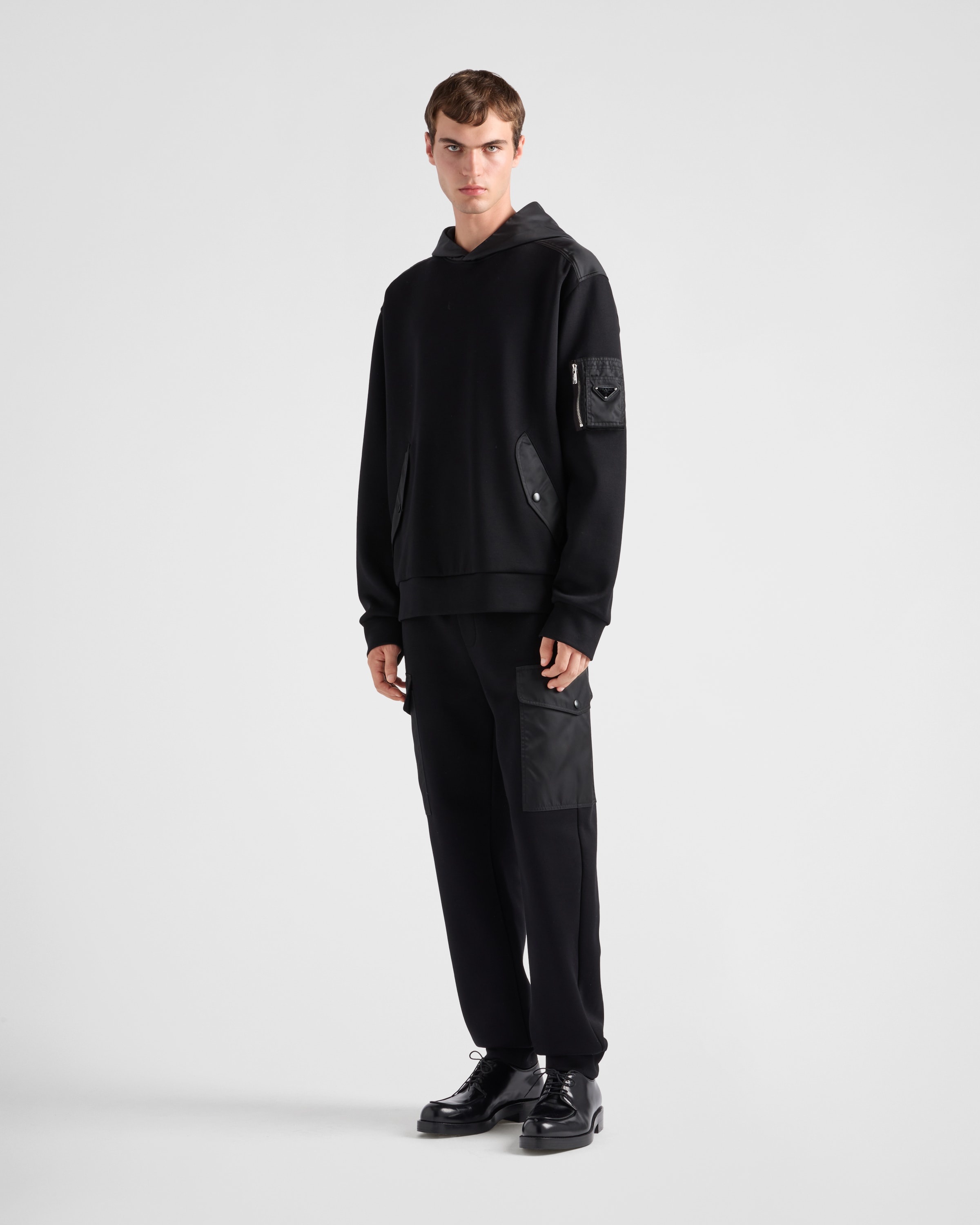 大人リッチ【PRADA】Cotton fleece and Re-Nylon hoodie Prada Cotton fleece and Re-Nylon hoodie | REVERSIBLE