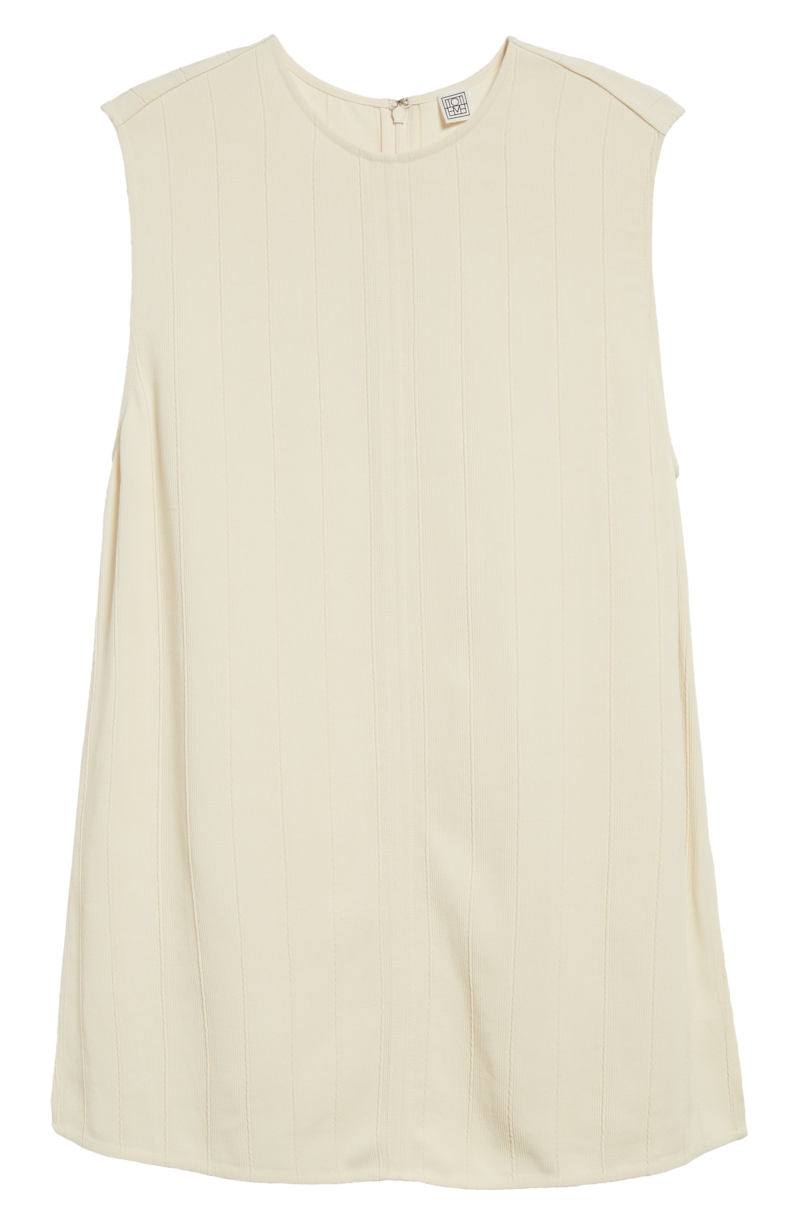 TOTEME Textured Stripe Sleeveless Top in Ecru at Nordstrom - 5
