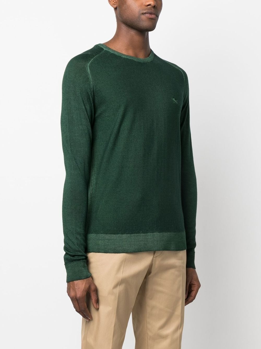 embroidered-logo crew-neck jumper - 3