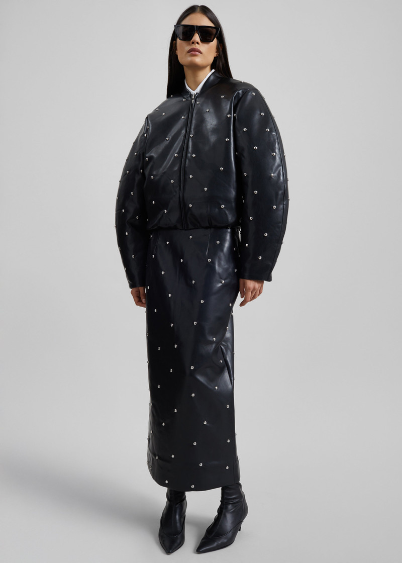 Rotate Studded Padded Jacket - Black 4