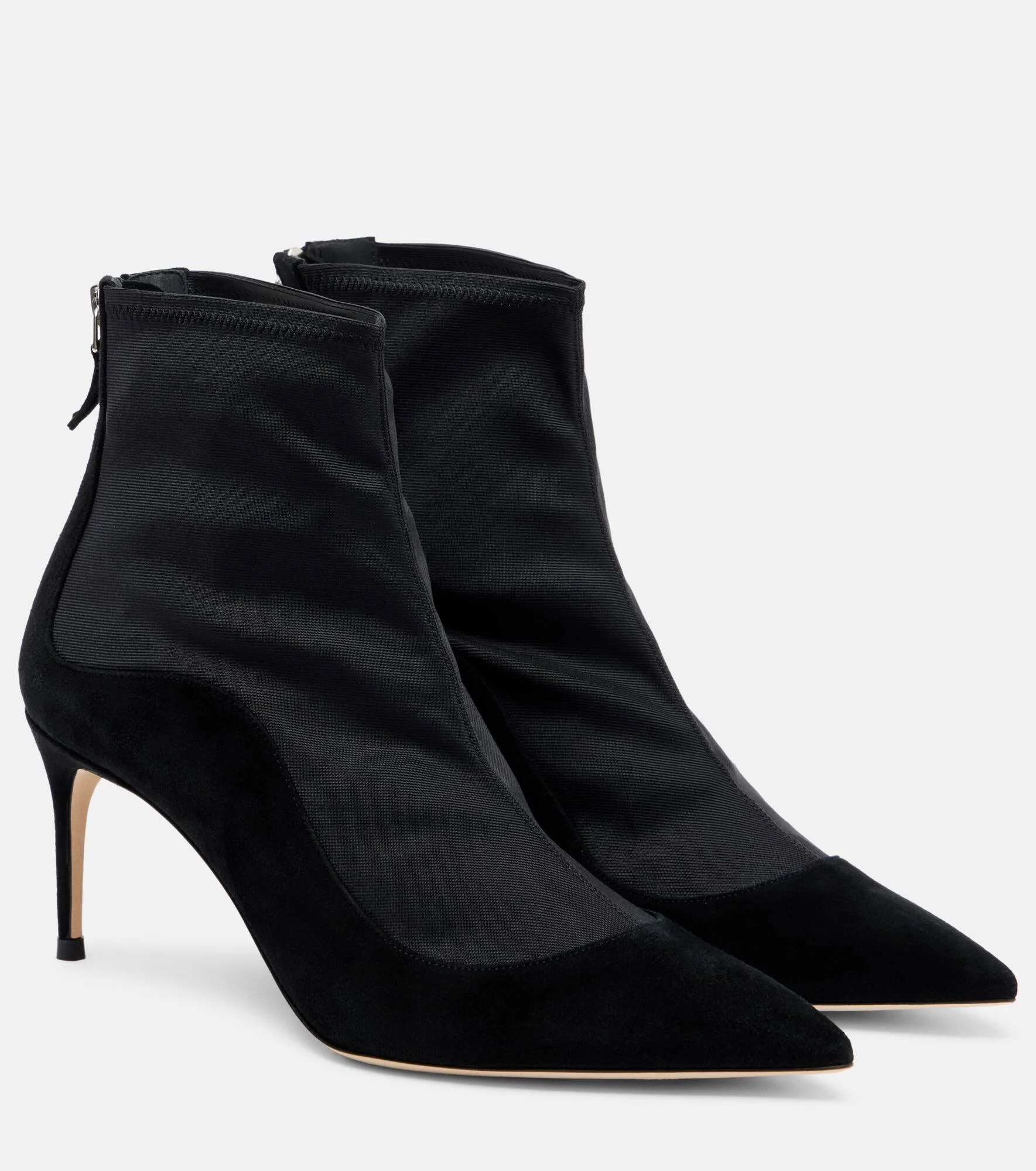 Elisa 70 suede-trimmed ankle boots - 1