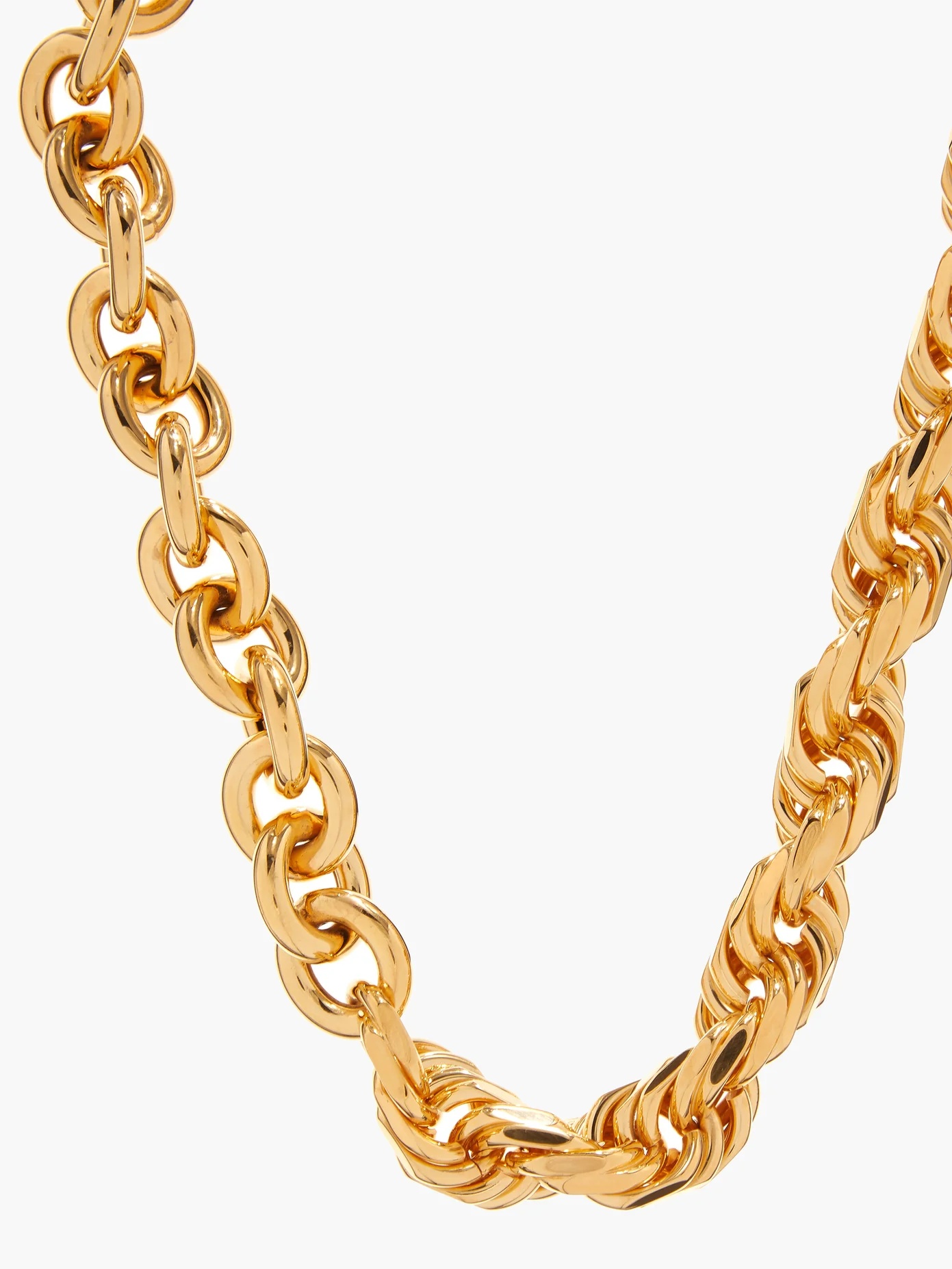 Chunky twisted-link gold-plated necklace - 3