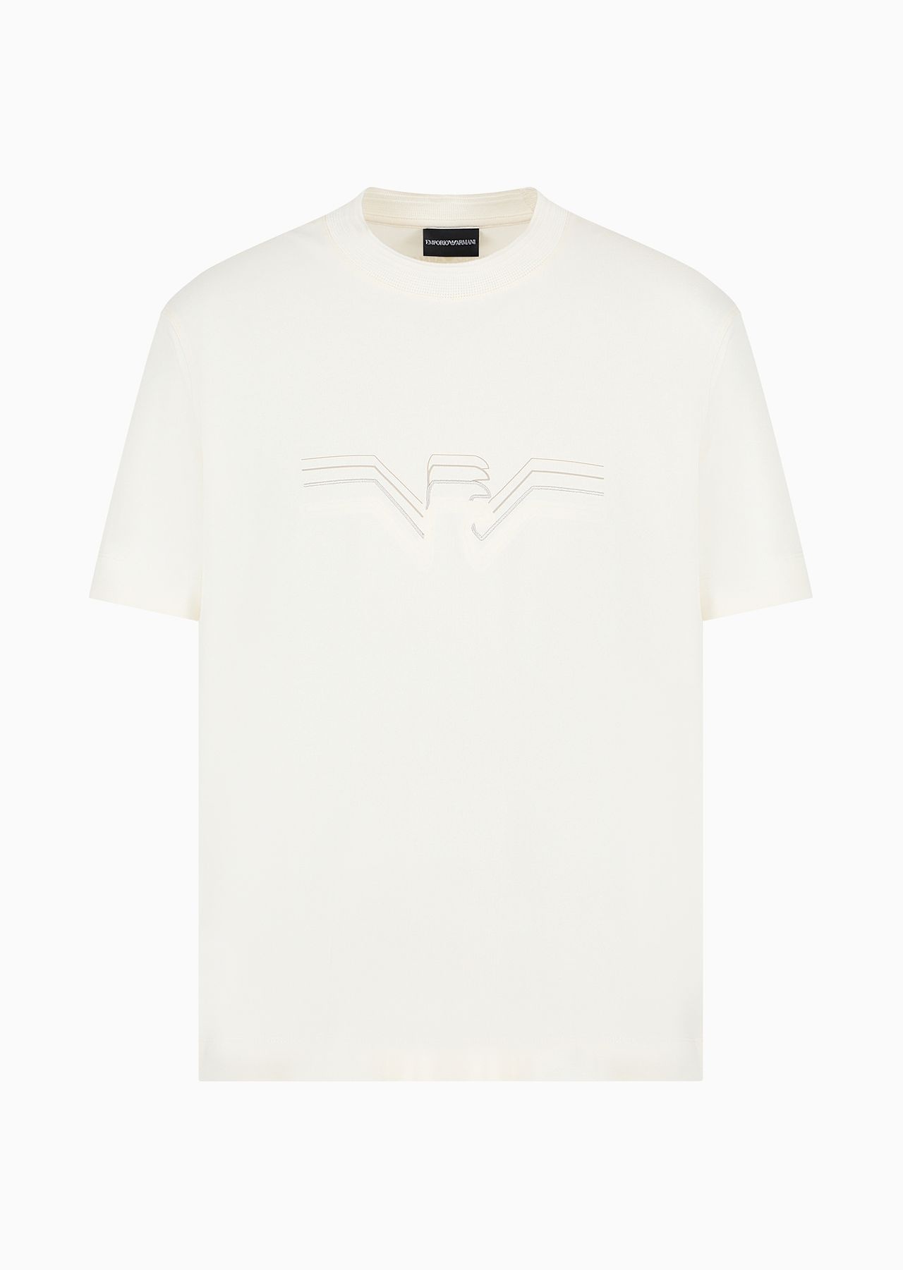 Heavy jersey T-shirt with multi-textured gradient eagle - 1