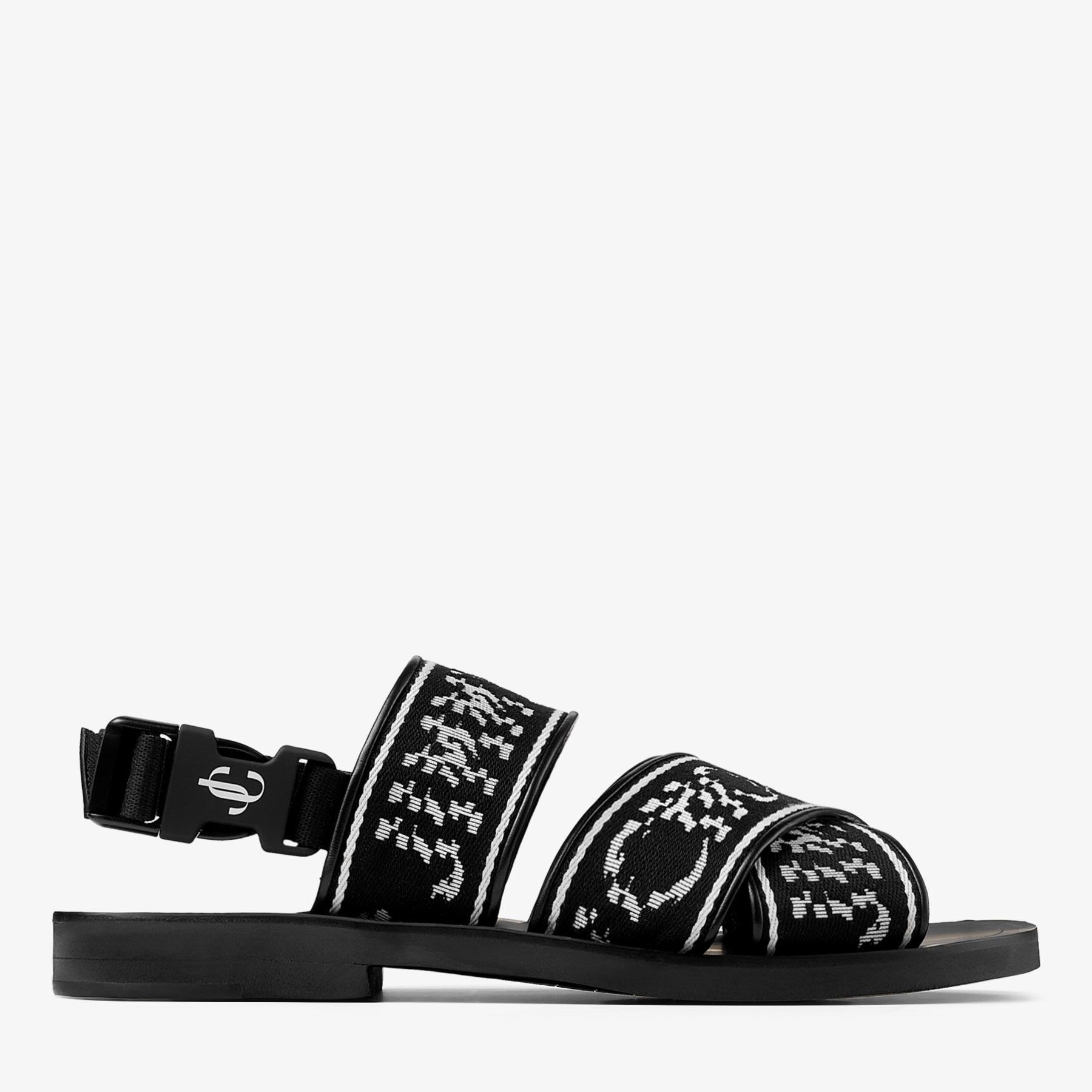 Jude Sandal/M
Black and White Distorted Jimmy Choo Print Webbing Sandals - 1