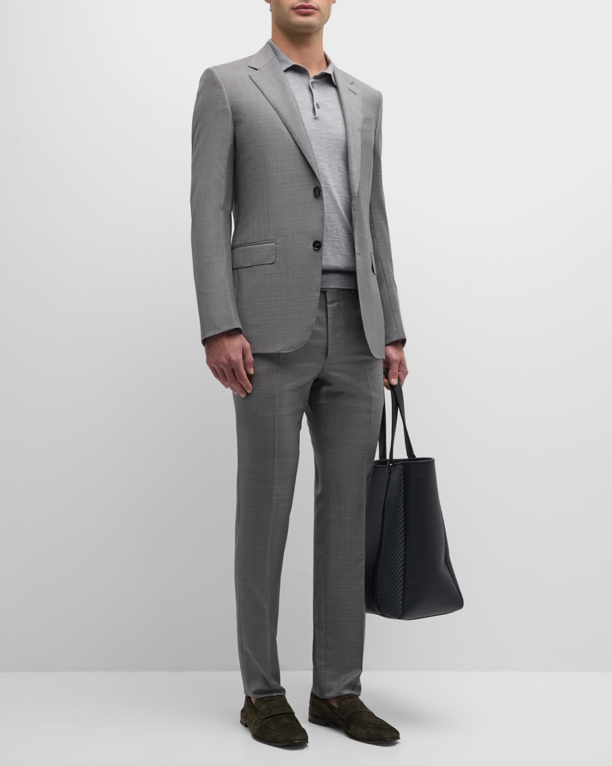 Men's Plaid Wool Suit - 3