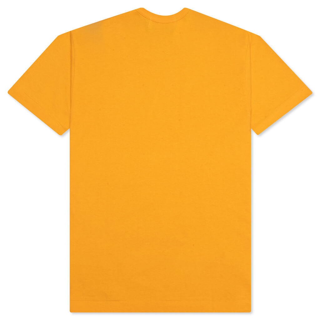 COMME DES GARCONS PLAY SMALL RED HEART T-SHIRT - YELLOW - 2