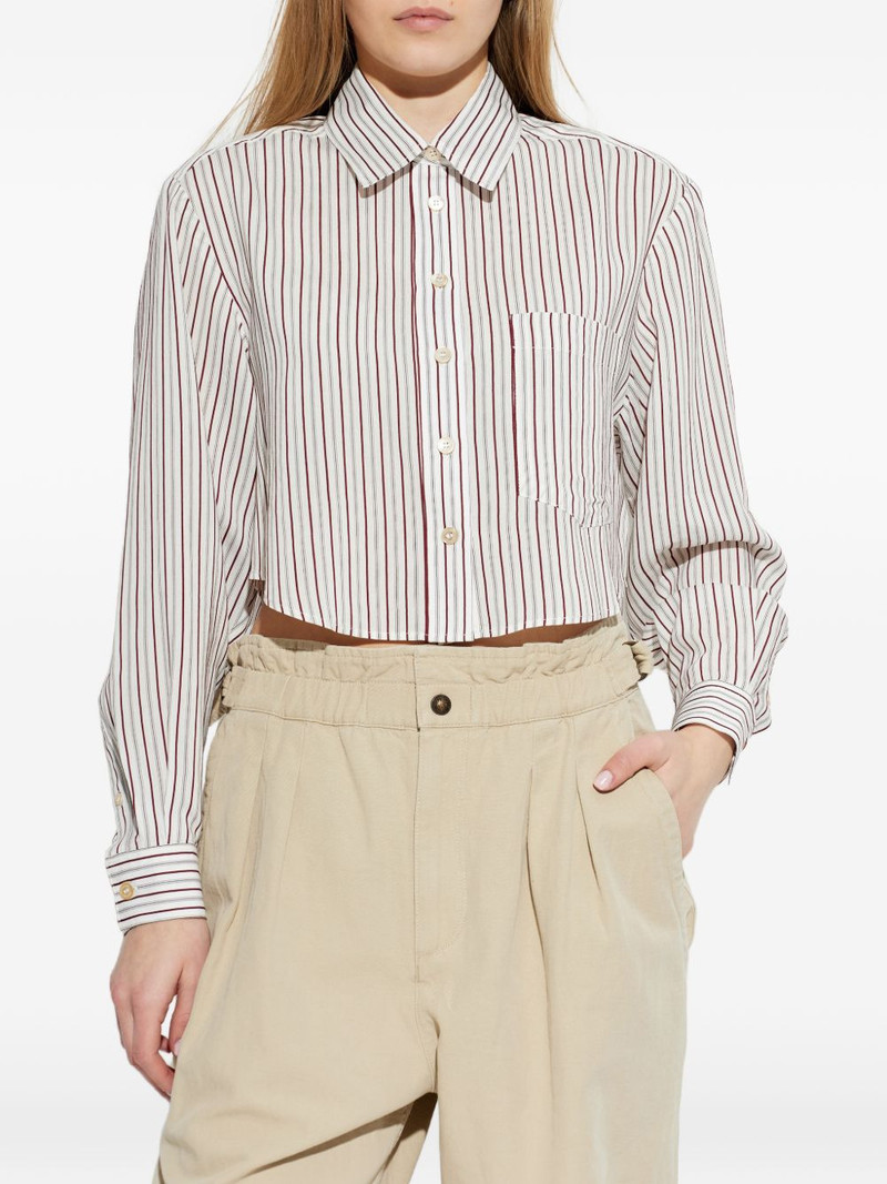 Fleora striped cropped shirt 3