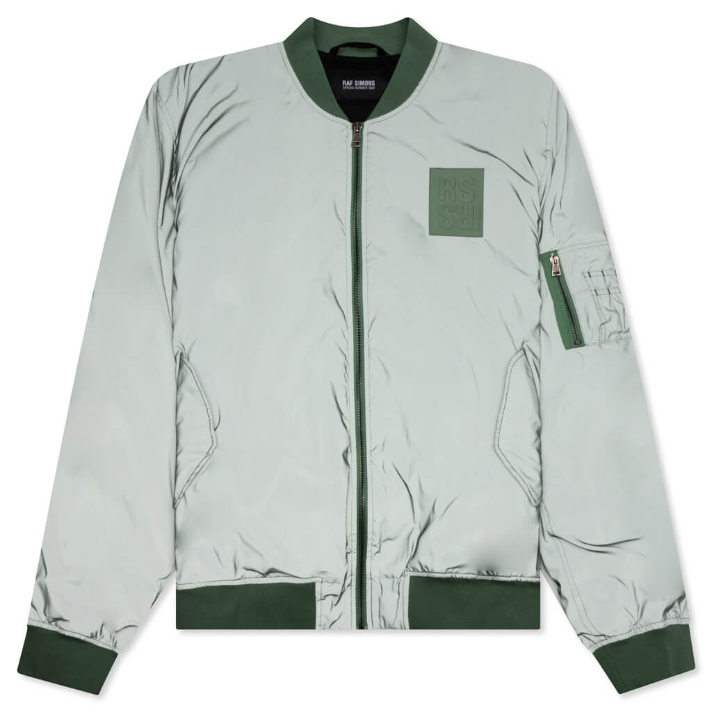 CLASSIC BOMBER W/ LEATHER PATCH - GREEN