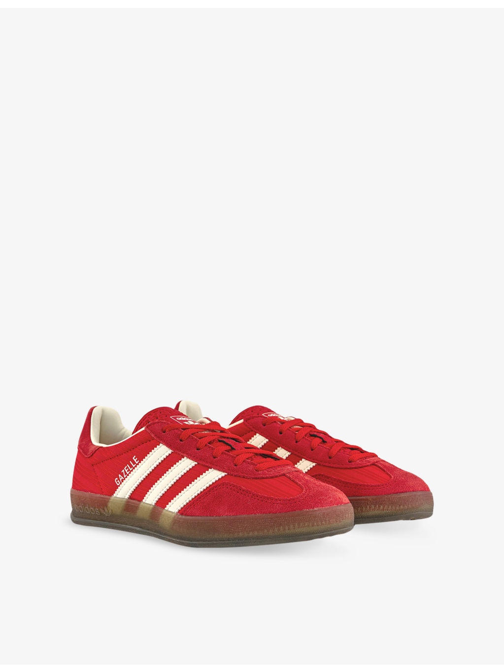 Gazelle Indoor Pinstriped Satin and Suede Low-Top Trainers - 3
