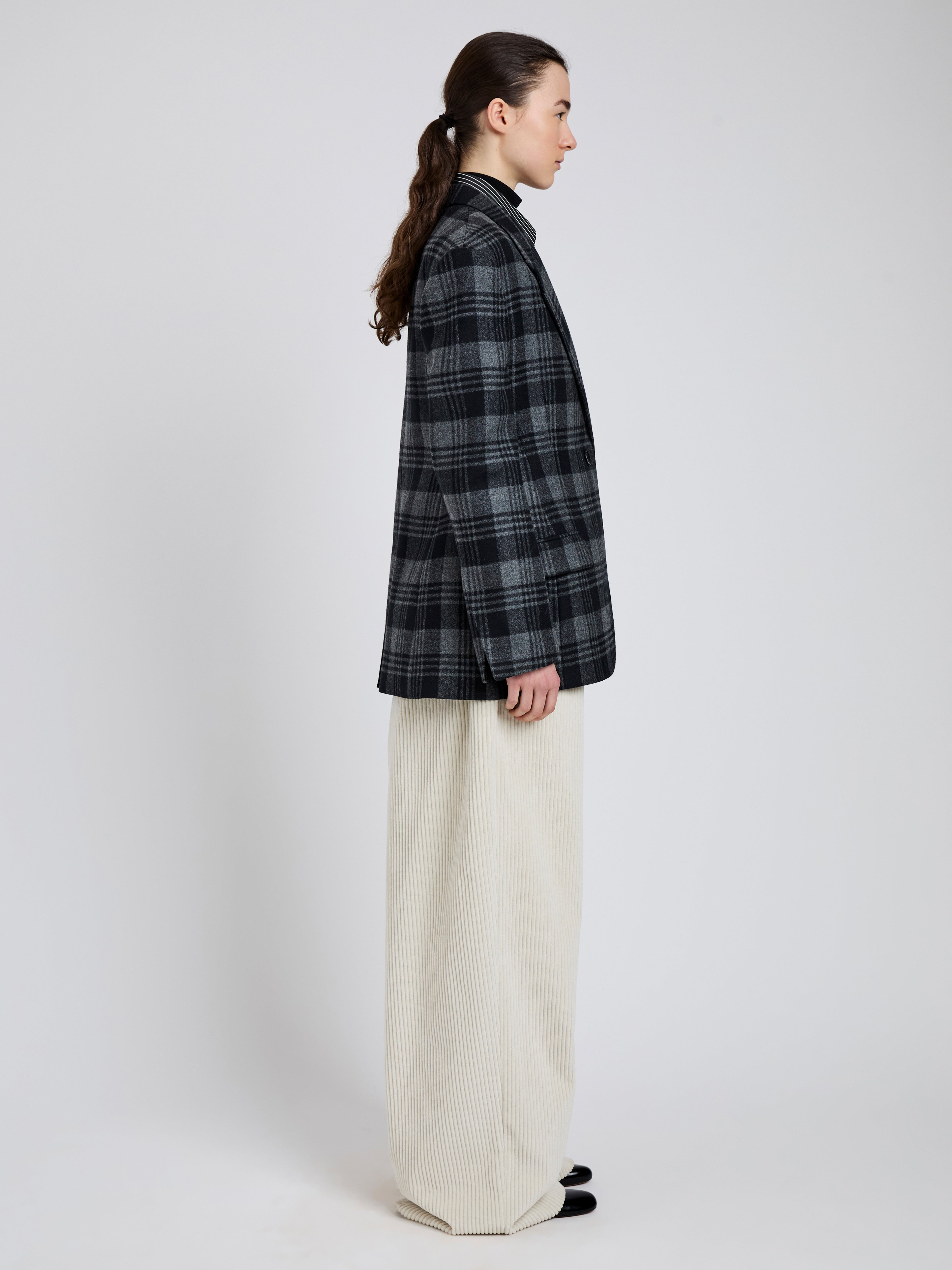 Daria Jacket in Plaid Wool Suiting - 4