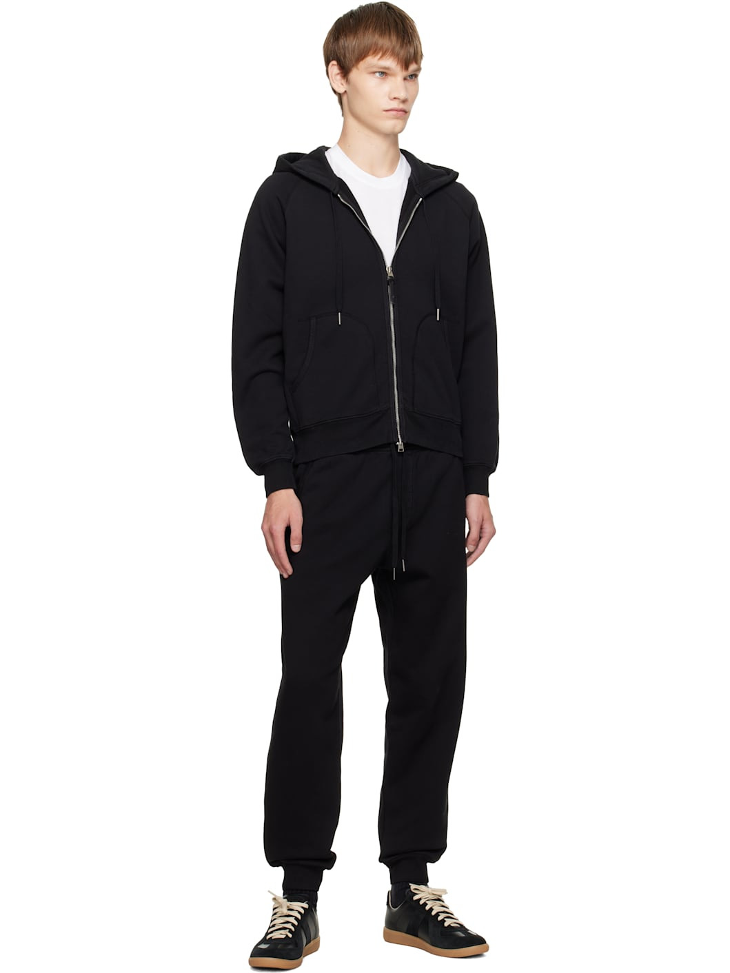 Black Cotton Zip Hoodie - 4