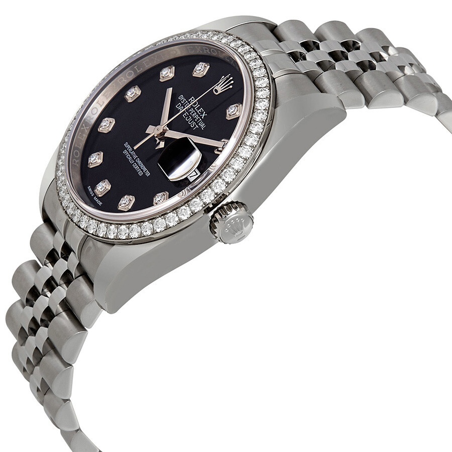 Rolex Oyster Perpetual Datejust 36 Black Dial Stainless Steel Jubilee Bracelet Automatic Ladies Watc - 2