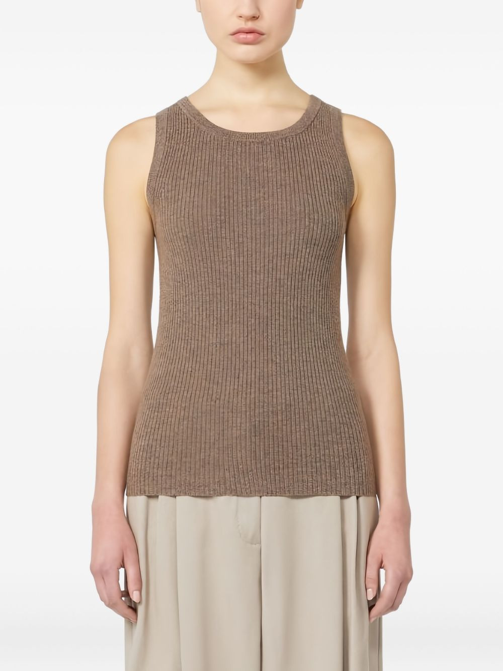 ribbed round-neck top - 3