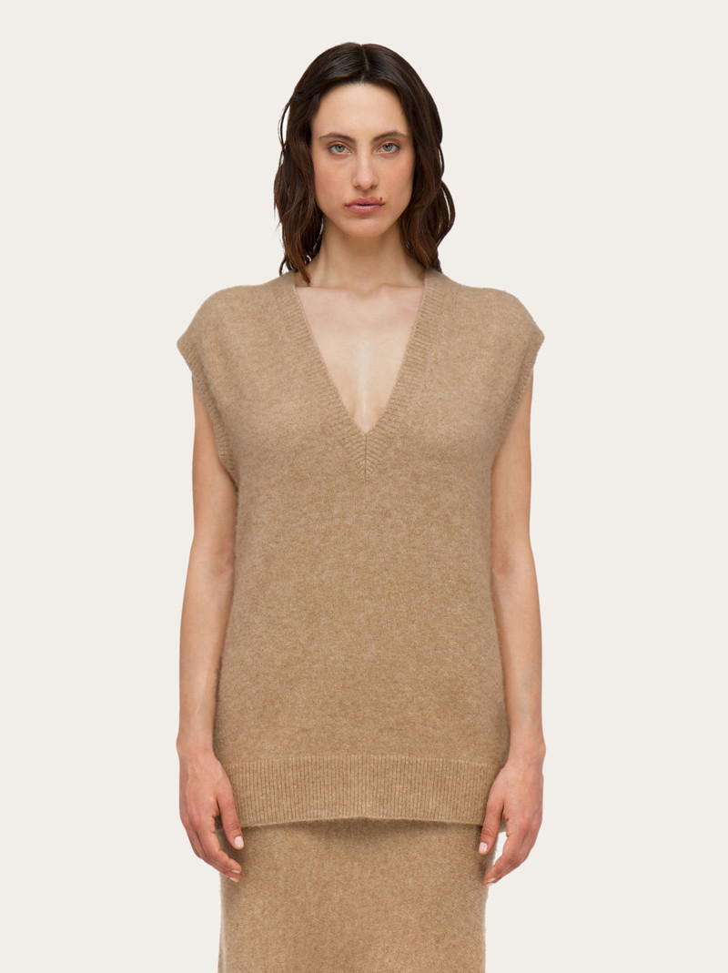 FERRAGAMO Oversize wool and alpaca gilet outlook
