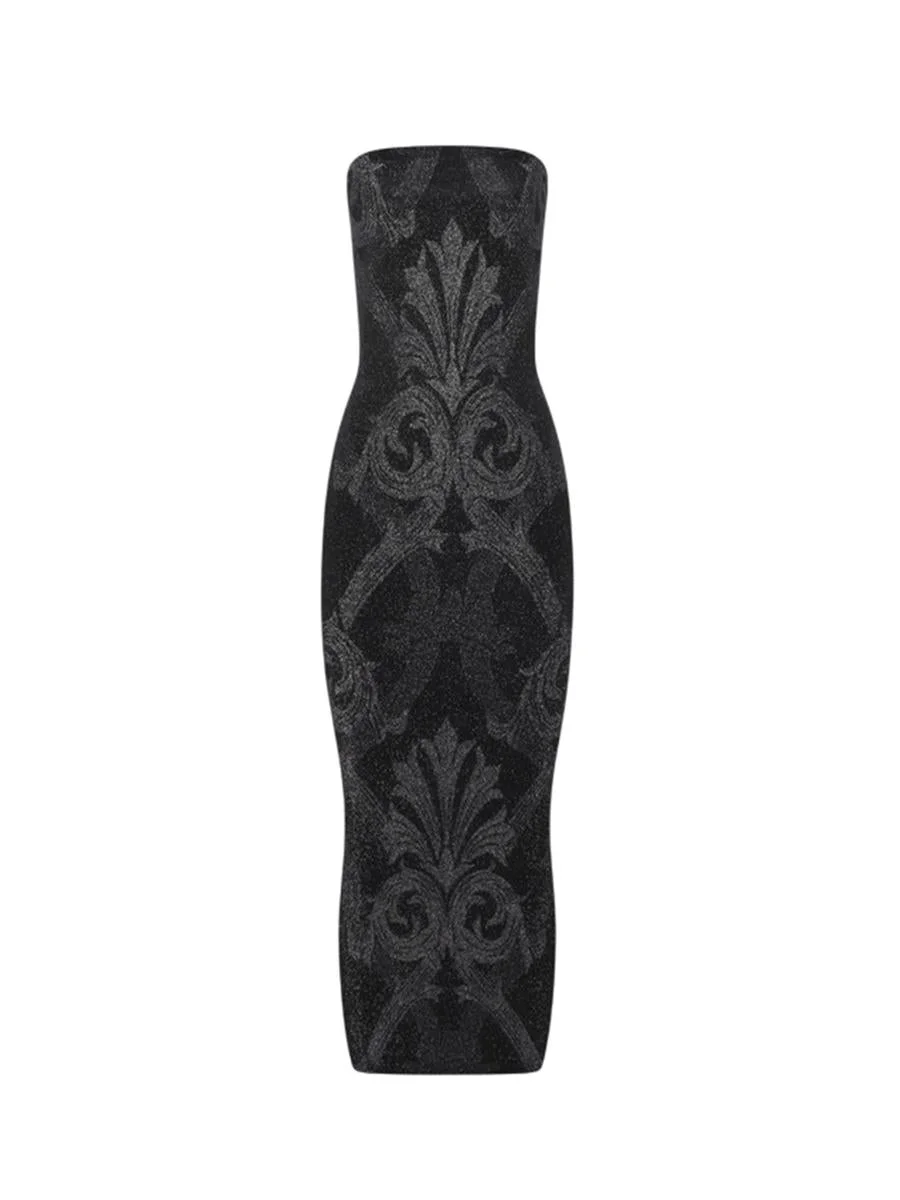 Wolford Metallic Midi Dress With Baroque Jacquard Effect - 1