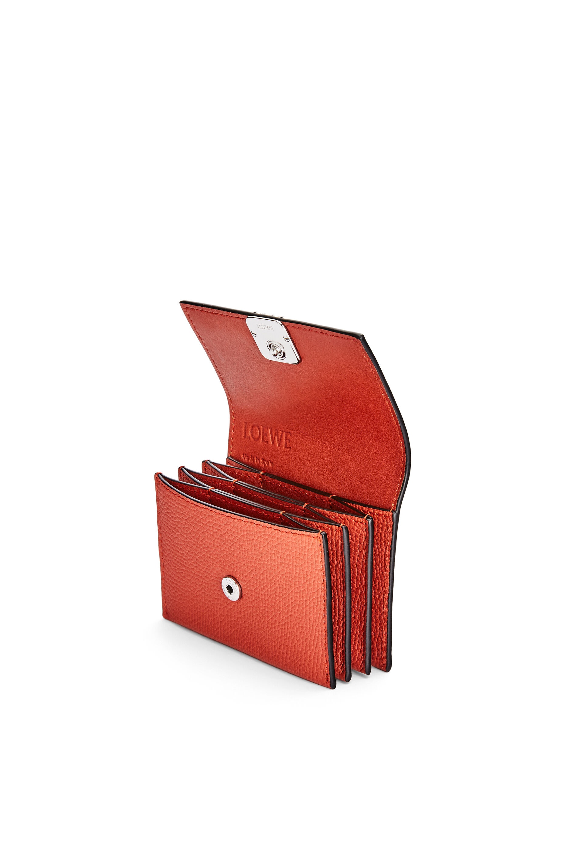 Anagram accordion cardholder in pebble grain calfskin - 4