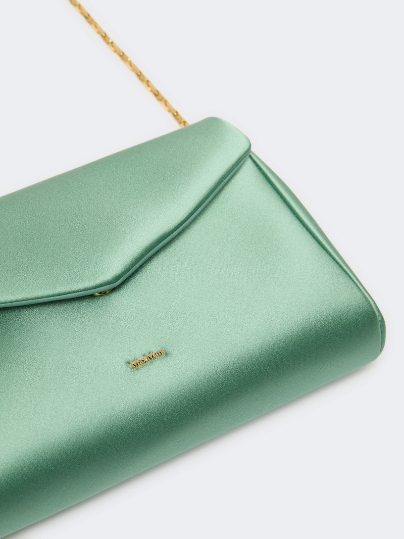 NEWENVELOPE Viscose and silk satin clutch bag - SAGE GREEN 3