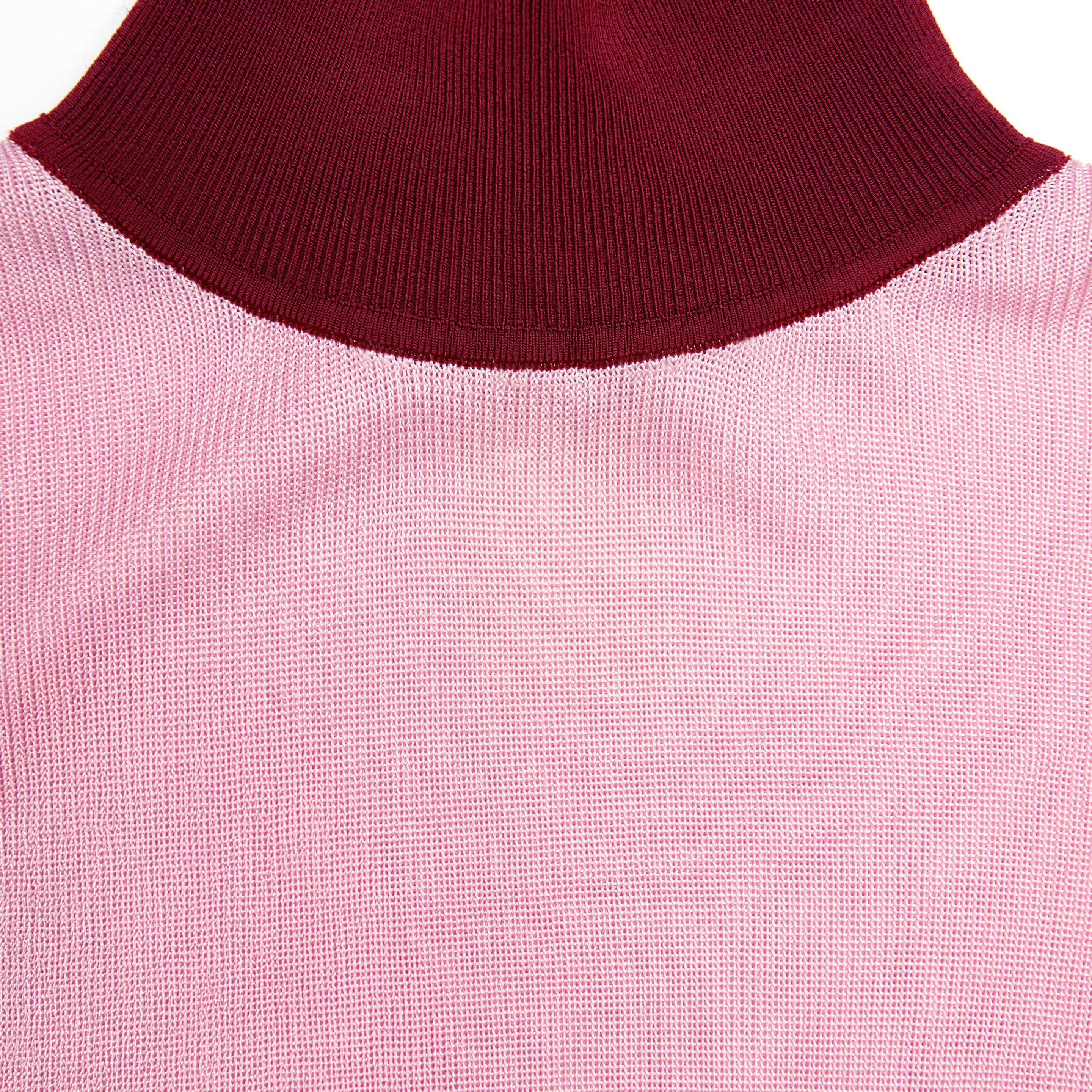 Pink Viscose Knit Short Sleeve Top - 5