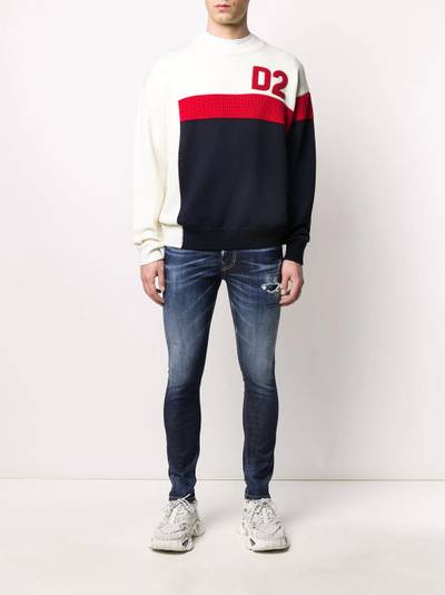 DSQUARED2 colour-block crew neck sweater outlook