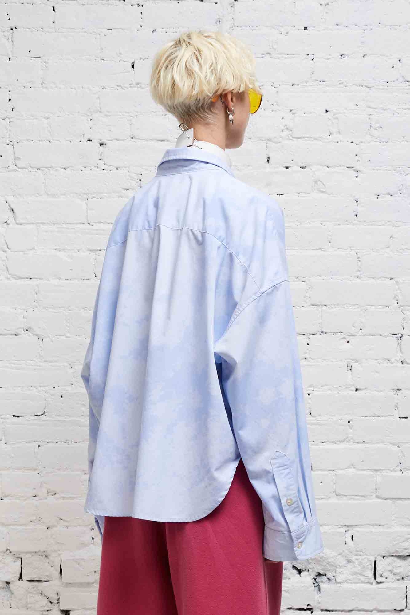 DROP NECK CROPPED SHIRT - CLOUDY BLUE - 4