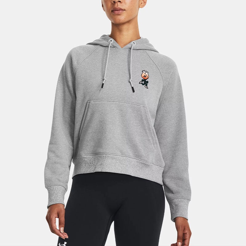 (WMNS) Under Armour Heavyweight Terry Rose Hoodie 'Grey' 1379834-011 - 3