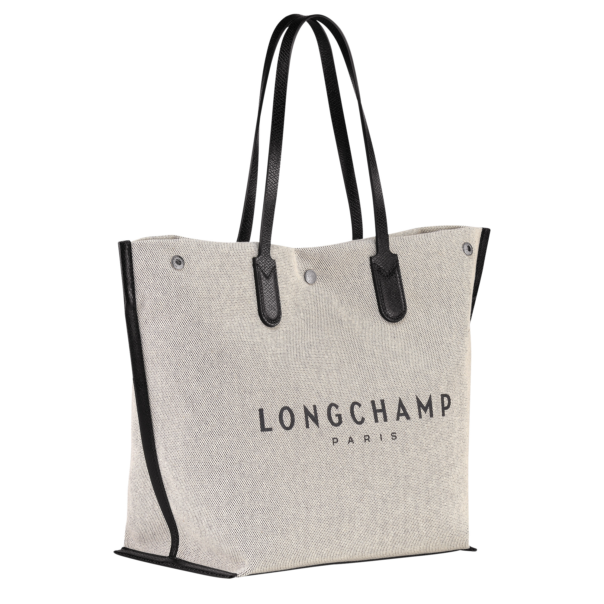 Longchamp Small Roseau Canvas Bucket Bag In Ecru