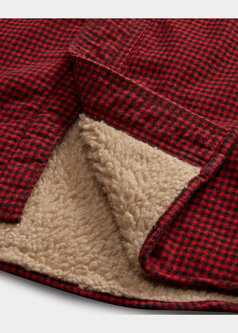 Fleece-Lined Checked Twill Overshirt 3