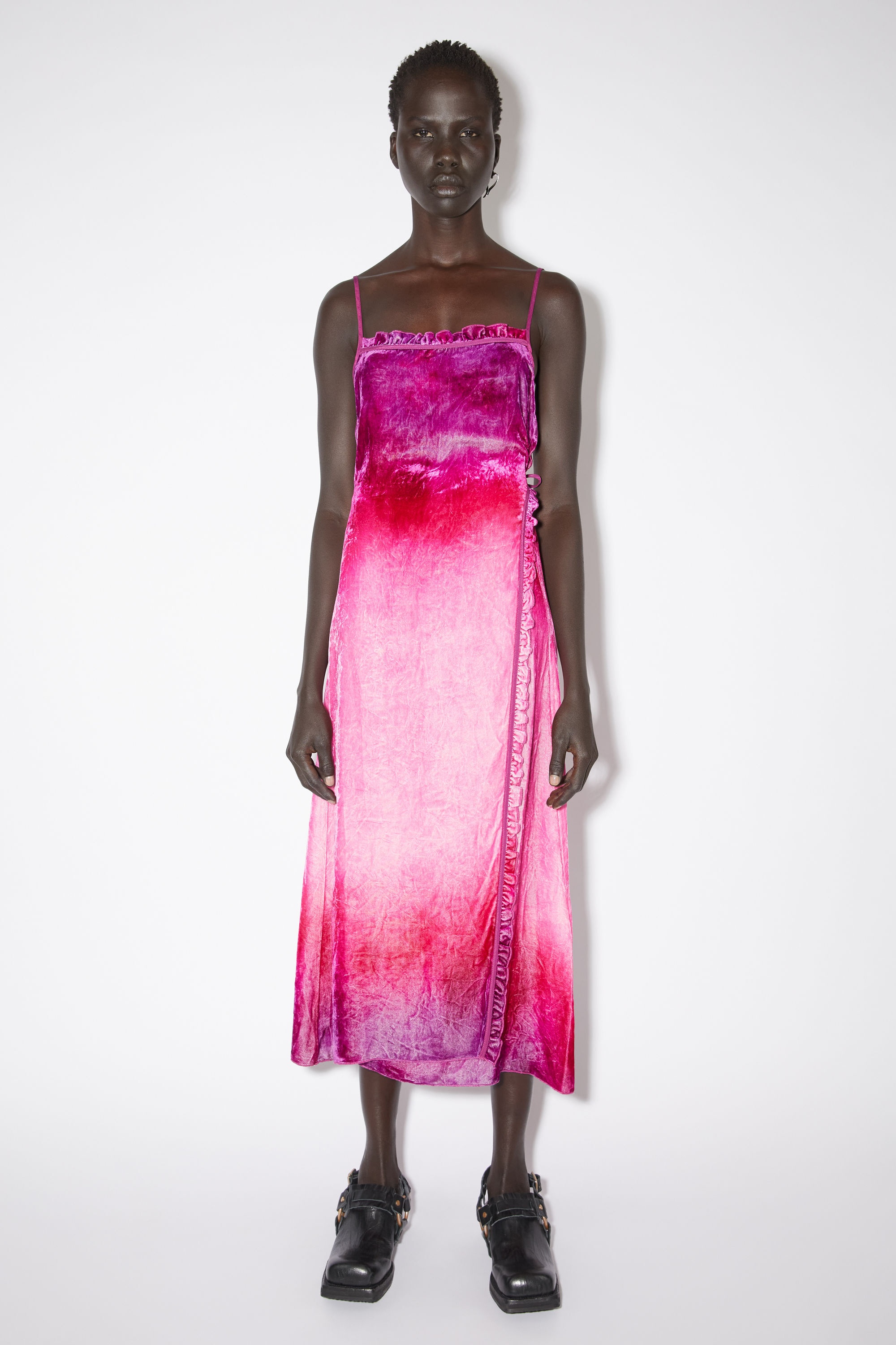 【関税&送料込】Mm Studio Pink Triacetate Blend Madia Dress Acne Studios Strap dress - Fuchsia pink | REVERSIBLE
