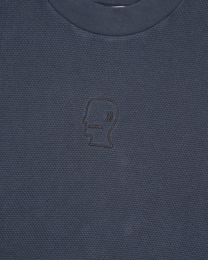 Boxy Thermal Mock Neck T-Shirt - Slate 4